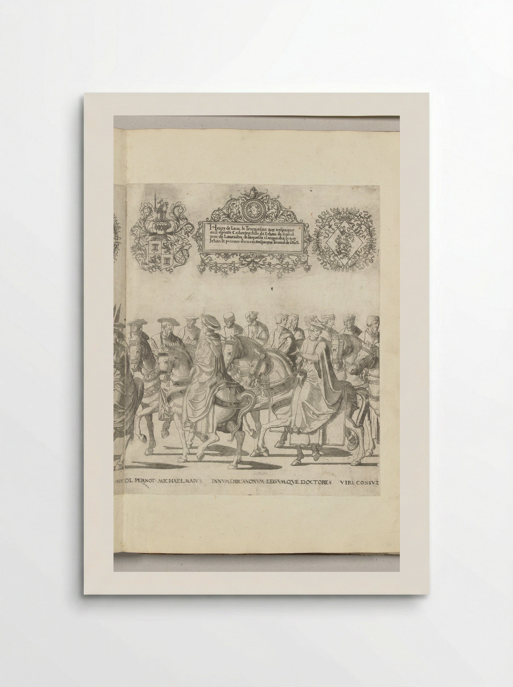 Kerkgeleerden waaronder Nicolas Perrenot de Granvelle en Michele Maio, plaat [GG] - Nicolaas Hogenberg - Poster