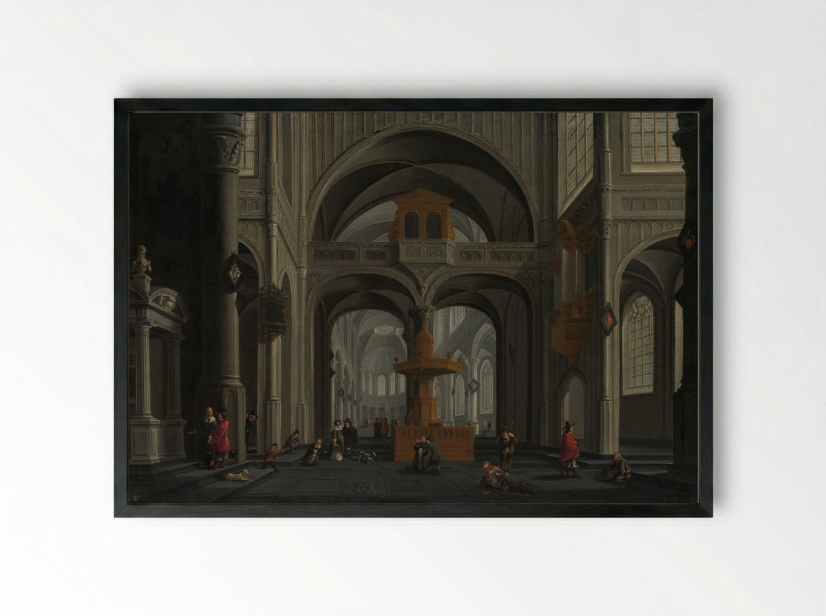 Kerkinterieur (Church Interior) - Daniël de Blieck - Framed Print Black