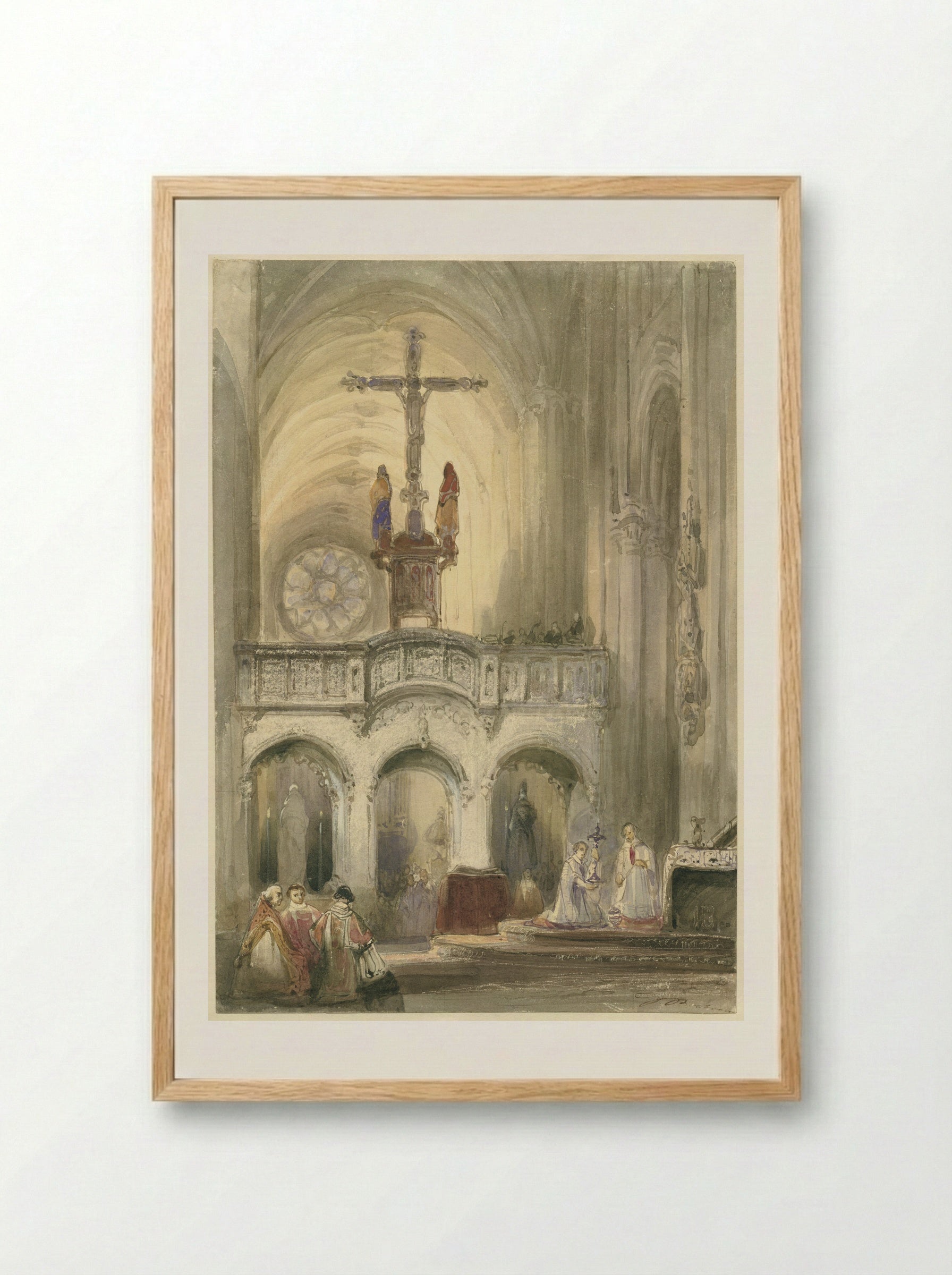 Kerkinterieur - Johannes Bosboom - Framed Print Wood