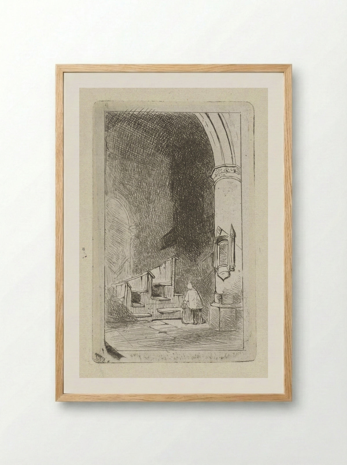 Kerkinterieur - Jan Diederikus Kruseman - Framed Print Wood
