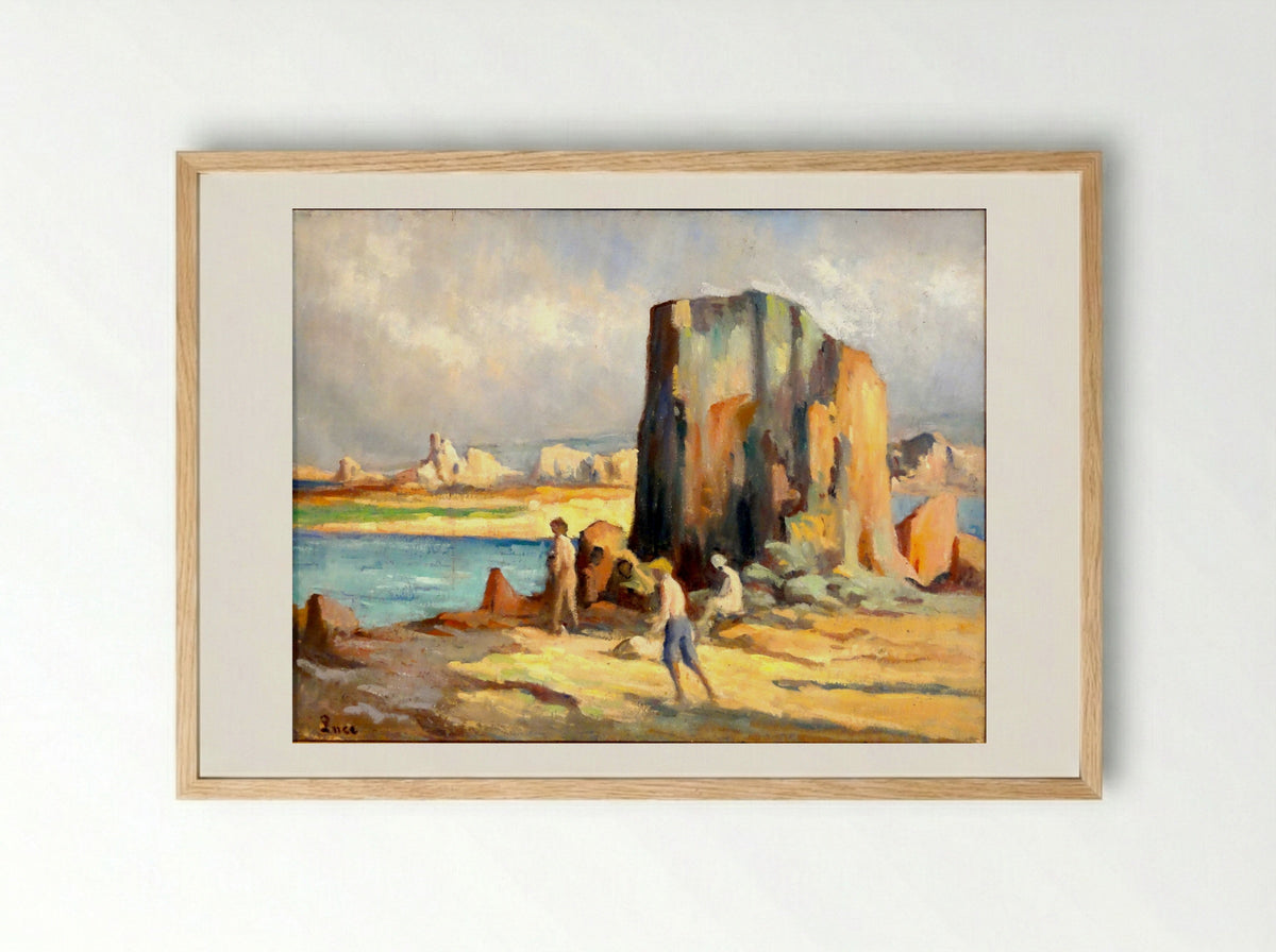 Kermouster, La Plage - Maximilien Luce - Framed Print Wood