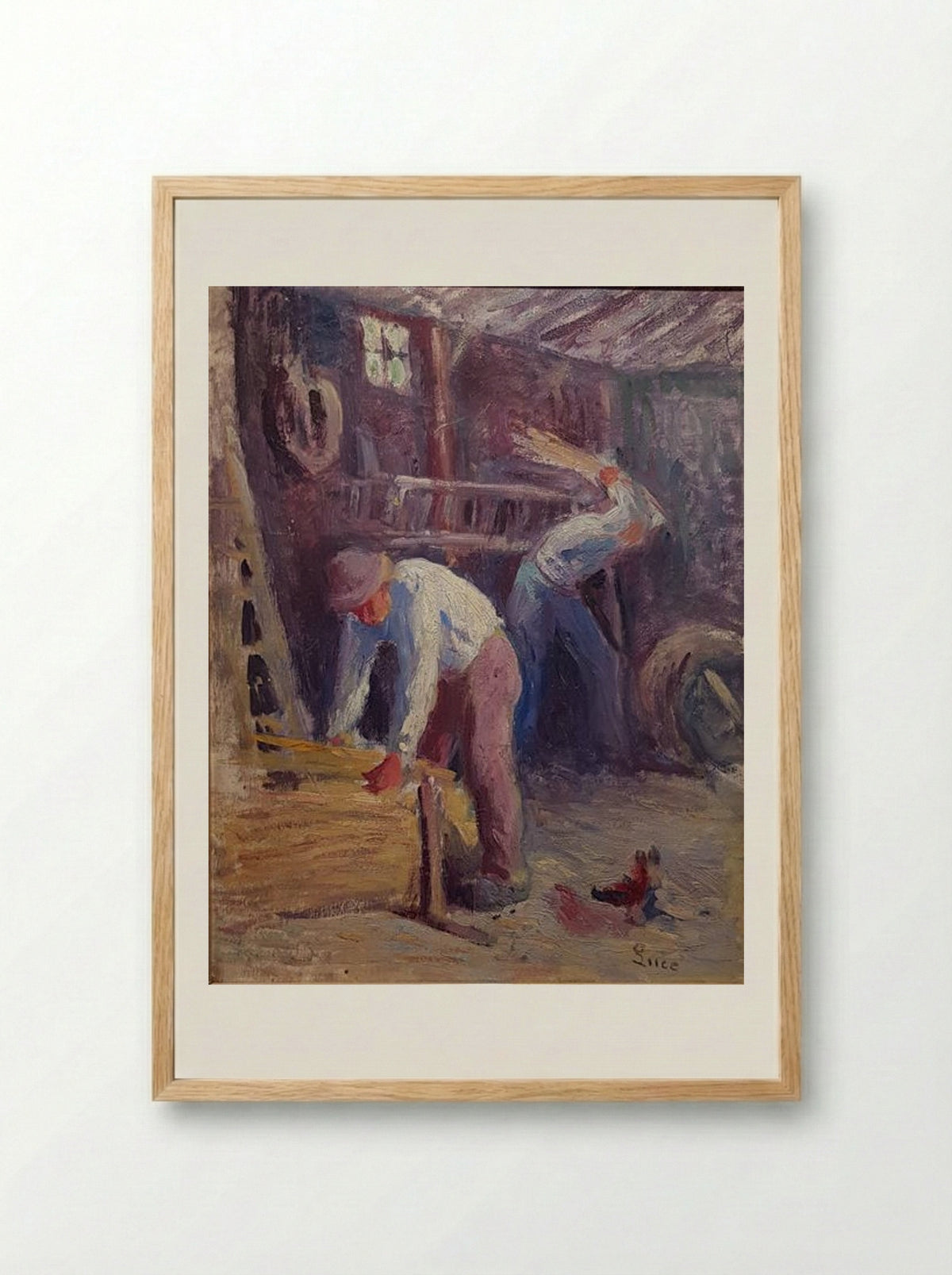 Kermouster, travaux à la ferme - Maximilien Luce - Framed Print Wood