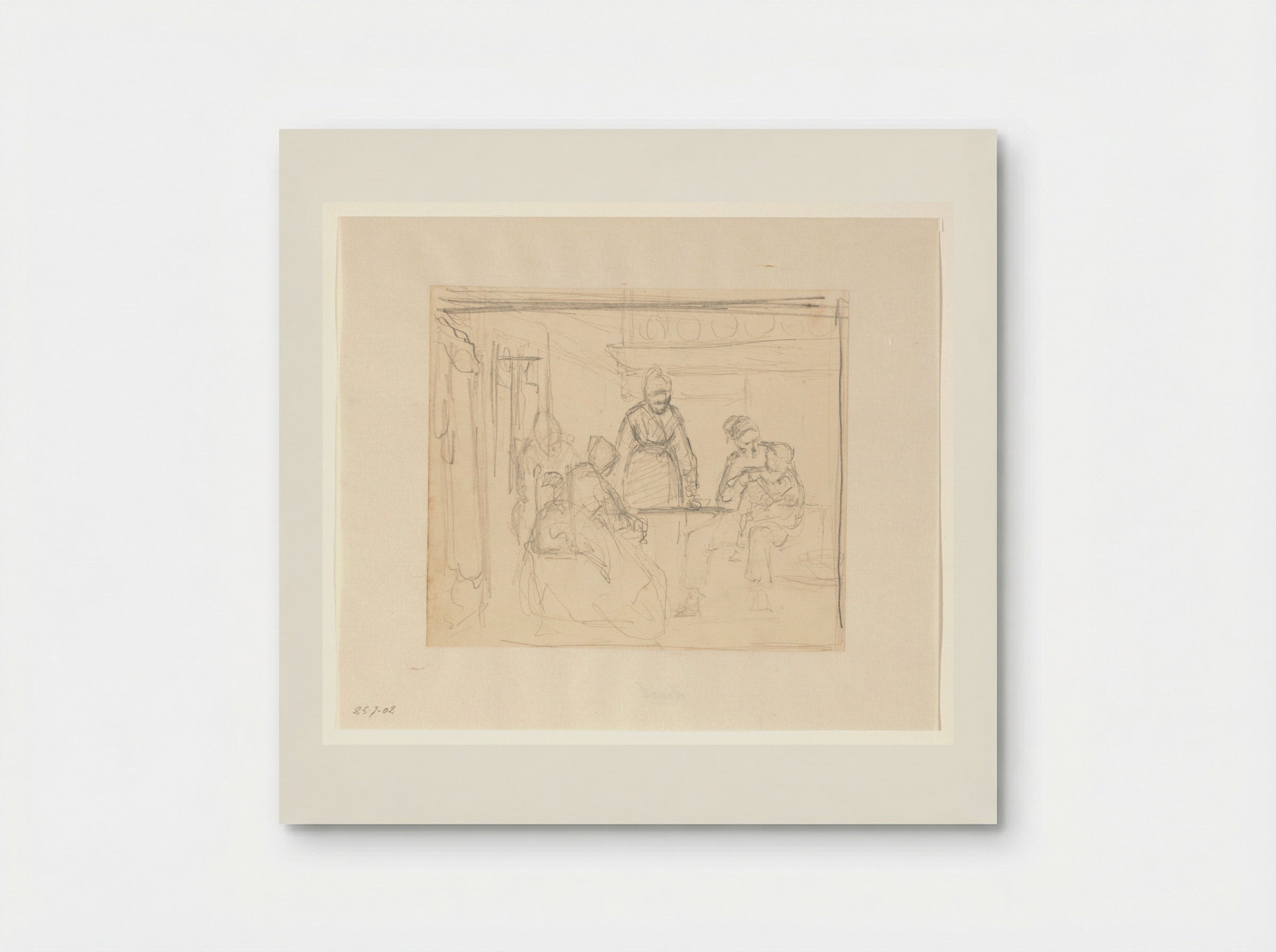 Keukeninterieur met familie - Hendrik Valkenburg - Poster