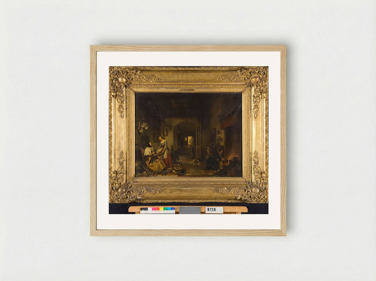 Keukeninterieur - Johannes Stroebel - Framed Print Wood