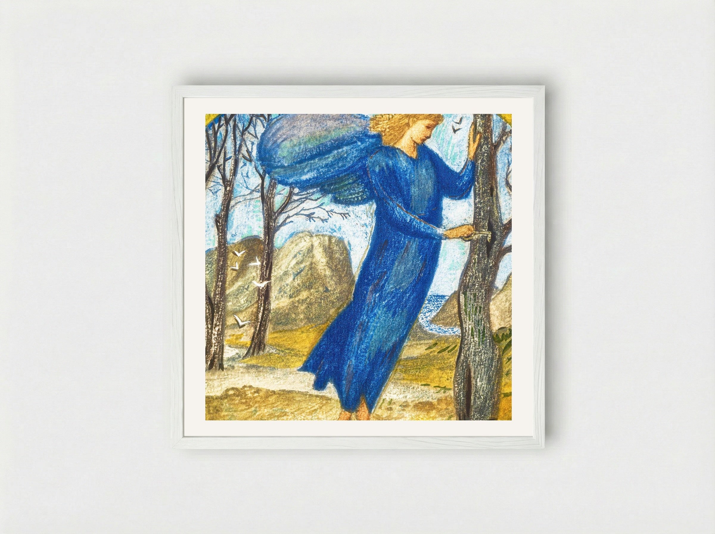 Key of Spring - Edward Burne-Jones - Framed Print White
