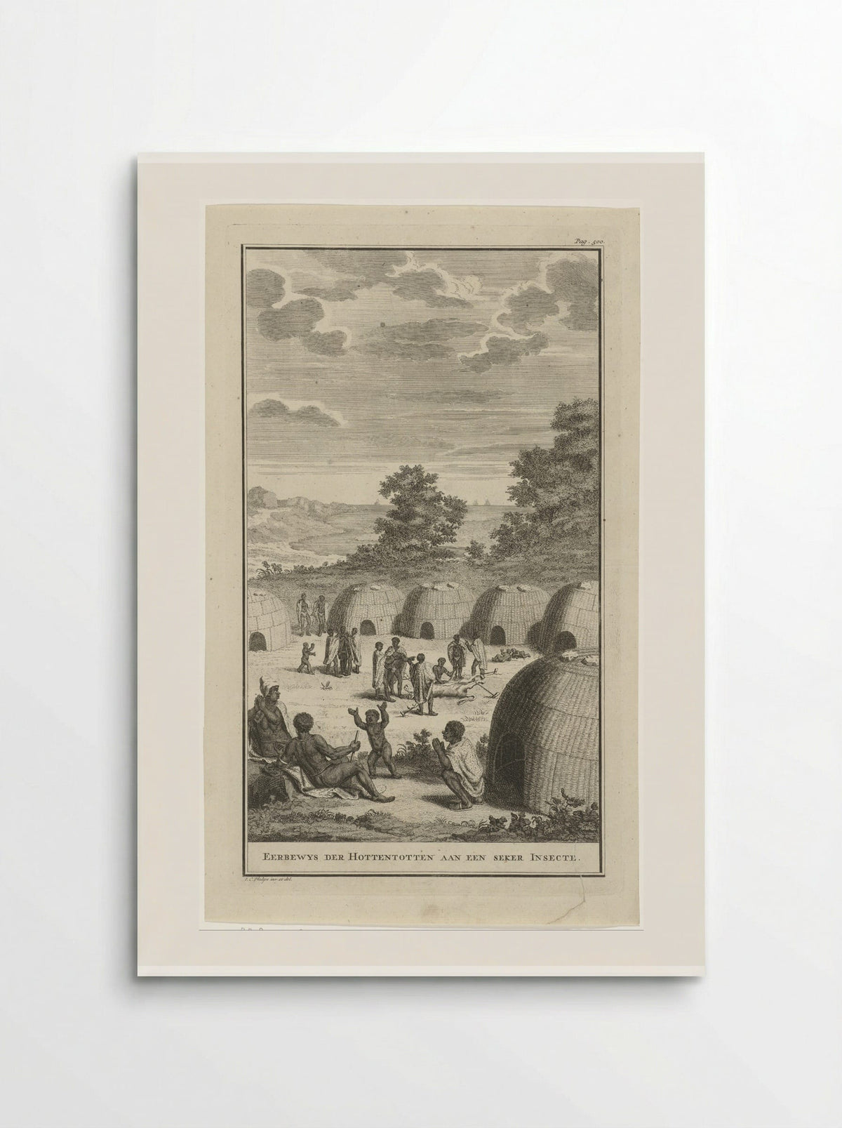 Khoikhoi die een insect vereren - Jan Caspar Philips - Poster
