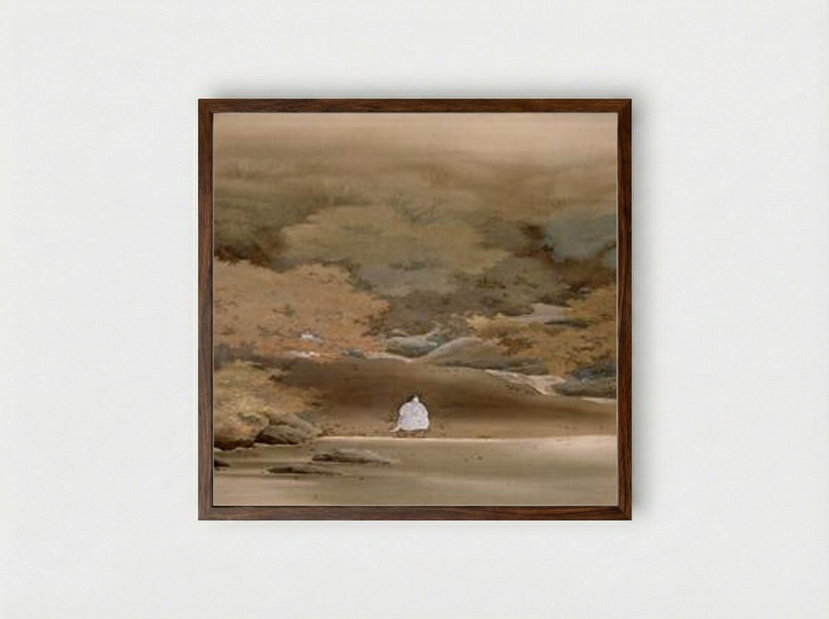 Kiku Jido (Chrysanthemum Boy) - Hishida Shunso - Framed Print Dark Wood