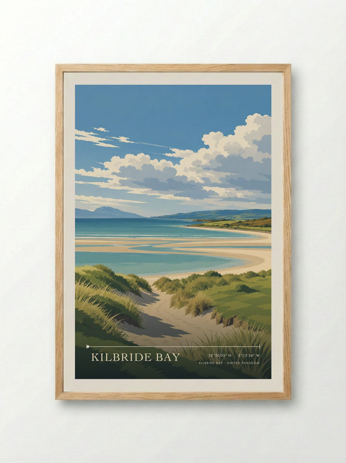 Kilbride Bay | Travel Poster - Framed Print Wood