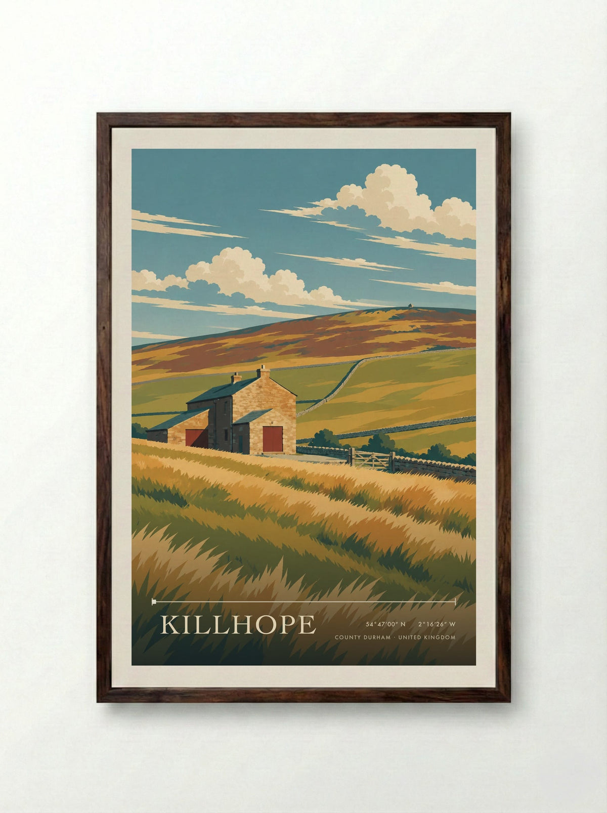 Killhope, County Durham | Travel Poster - Framed Print Dark Wood