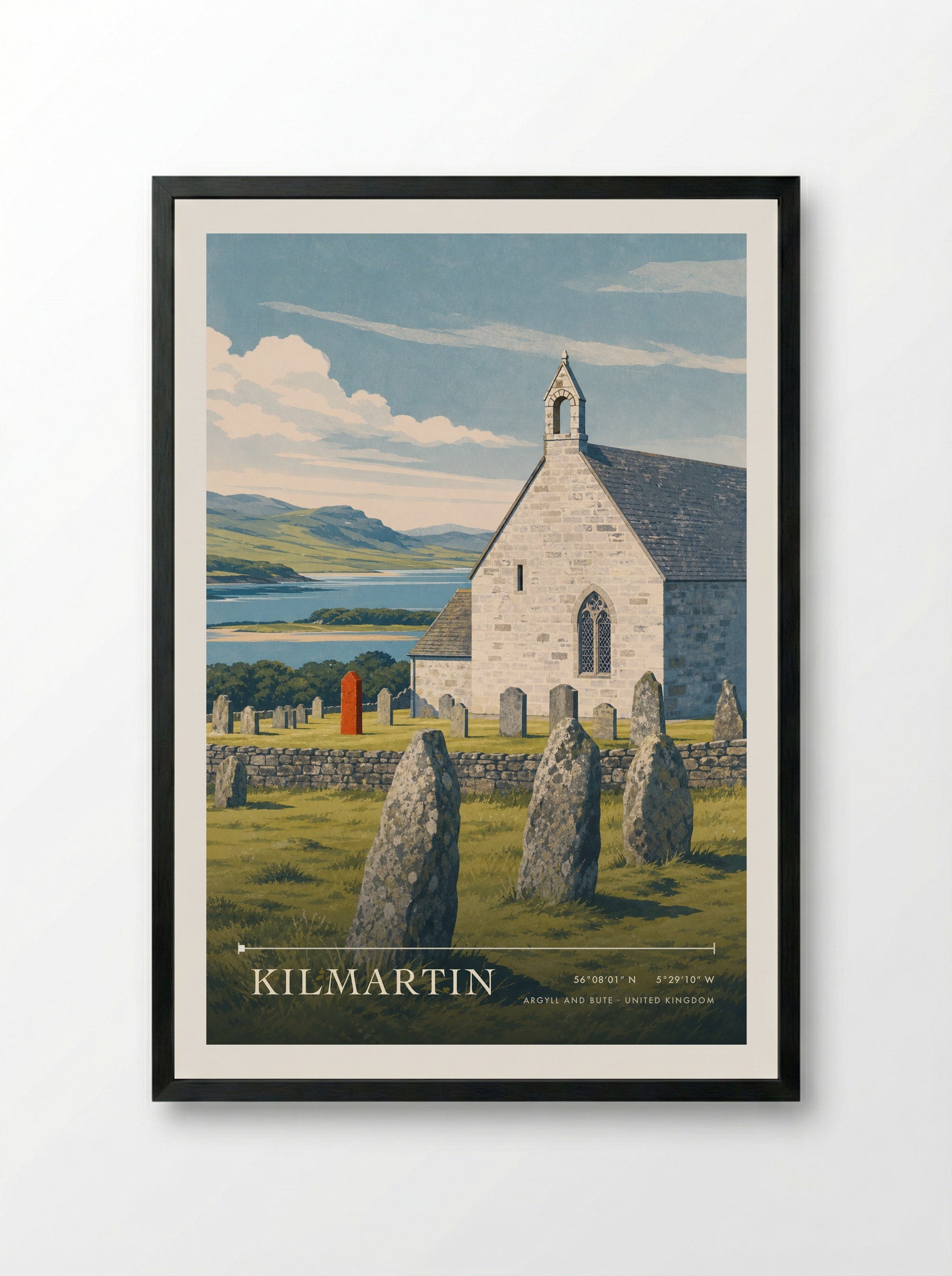 Kilmartin Argyll and Bute United Kingdom Travel Poster - Framed Print Black