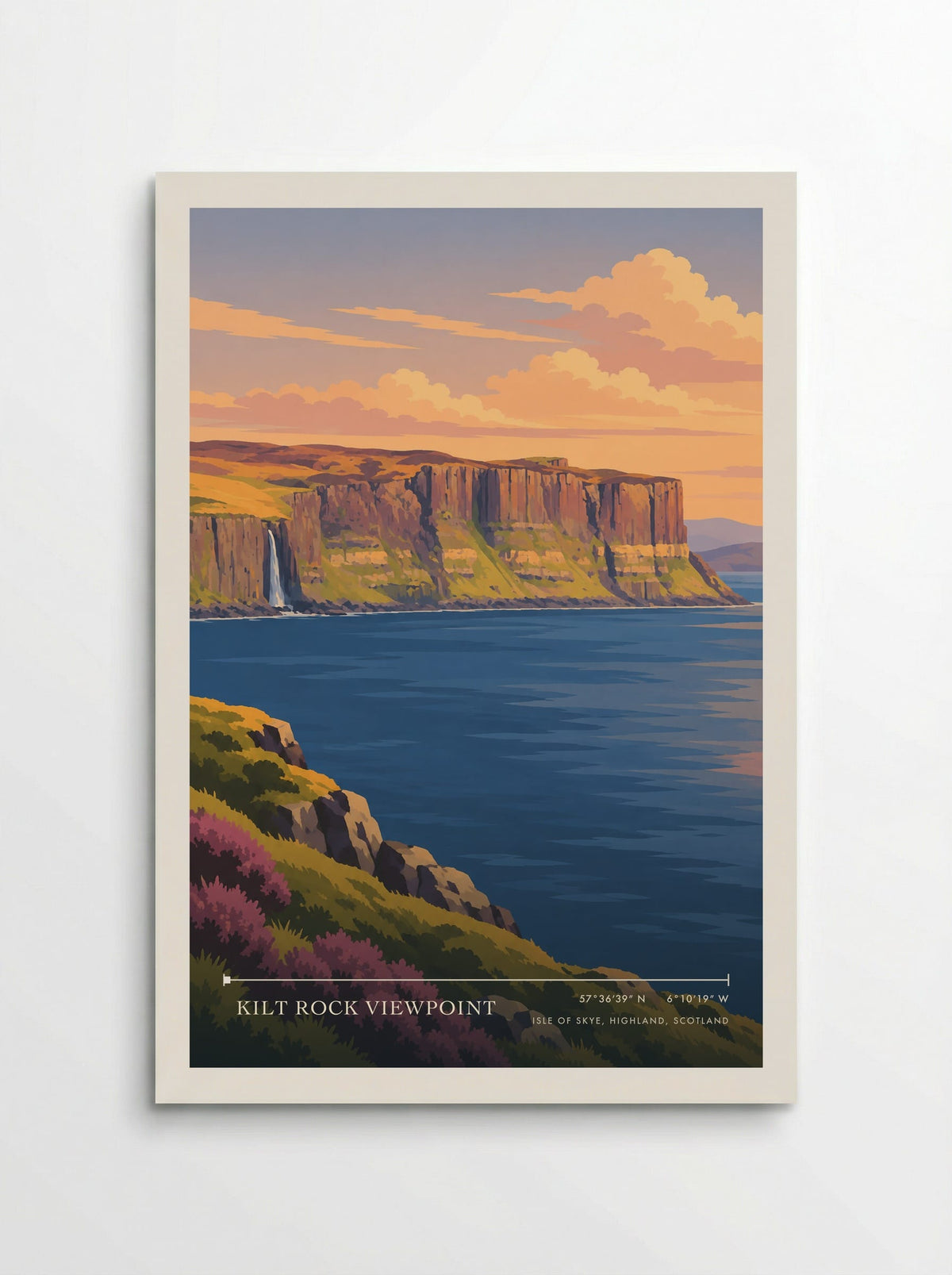 Kilt Rock Viewpoint, Isle of Skye, Highland, Scotland | Travel Poster - Poster