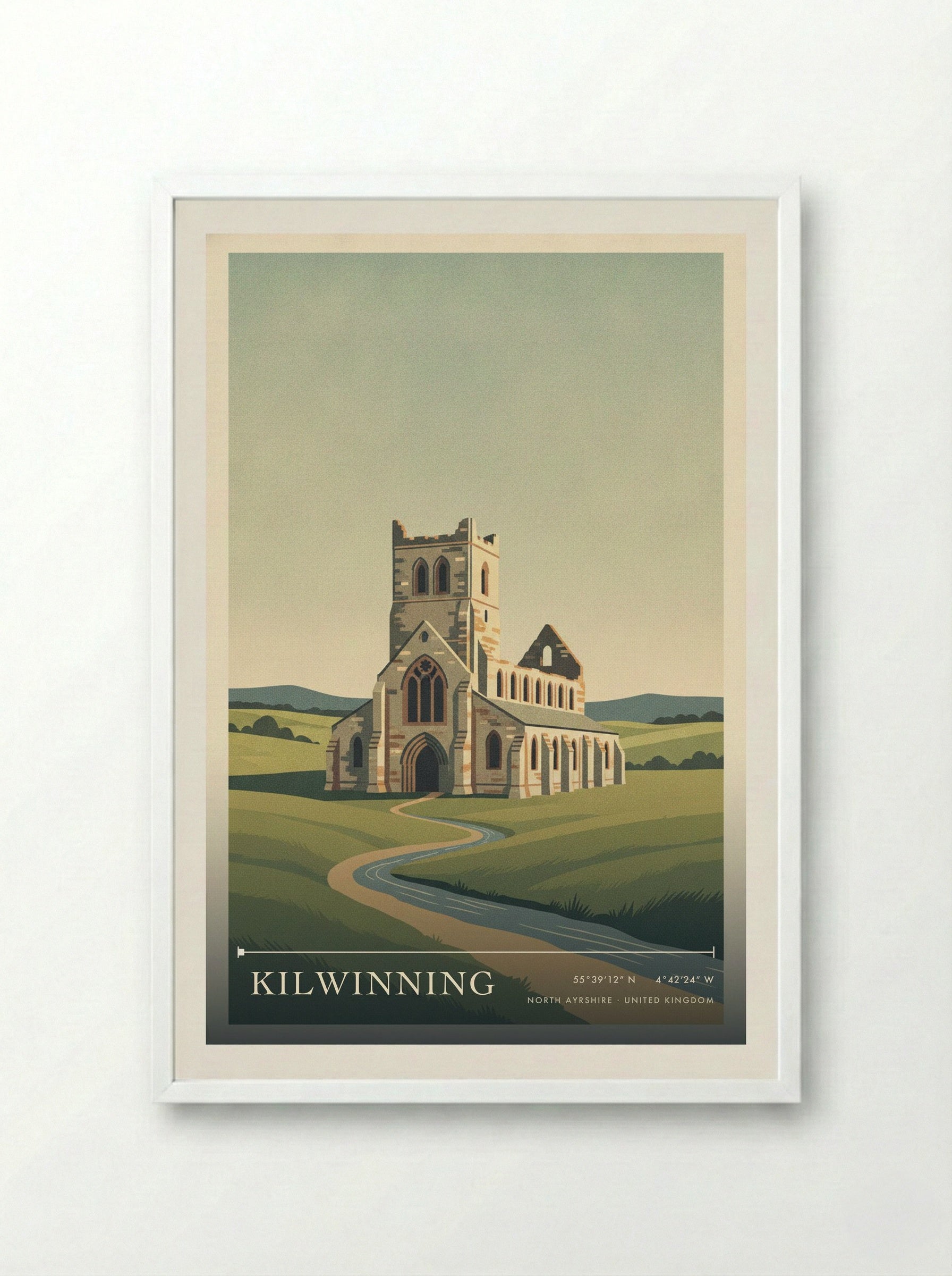 Kilwinning North Ayrshire United Kingdom Travel Poster - Framed Print White