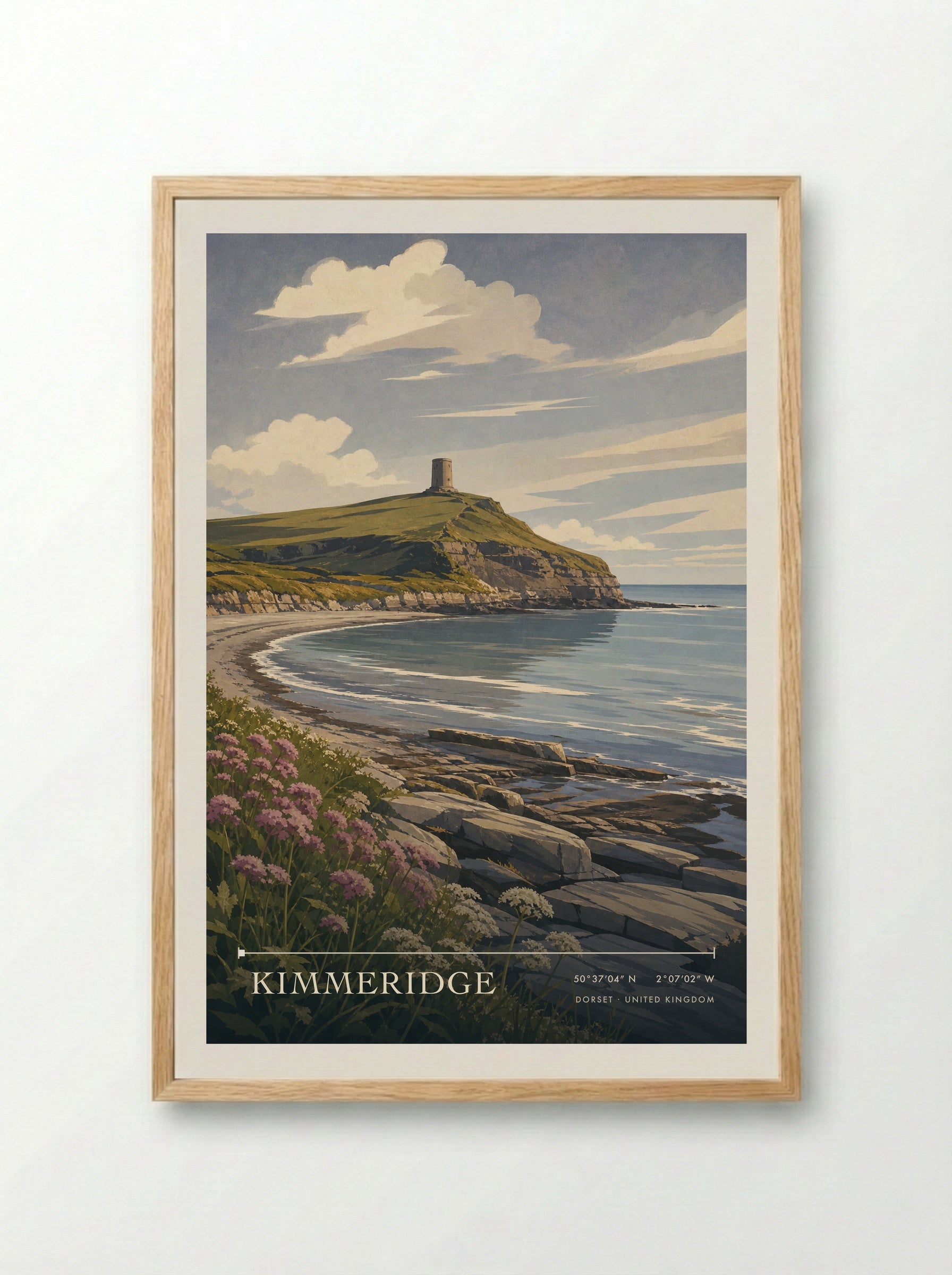Kimmeridge Dorset United Kingdom Travel Poster - Framed Print Wood