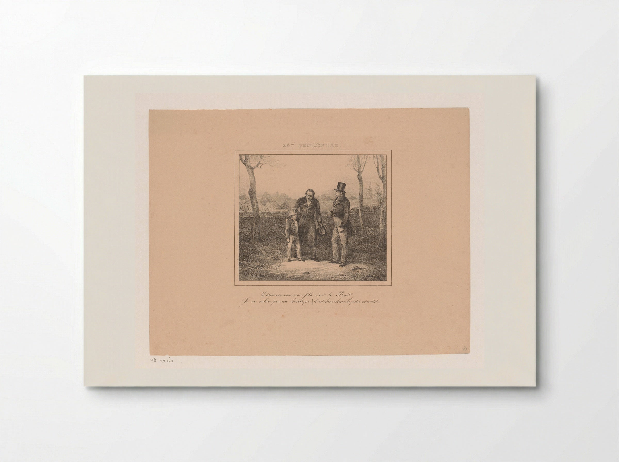 Kind weigert zijn hoed af te nemen voor koning Willem I - Jean Baptiste Ambroise Marcellin Jobard - Poster