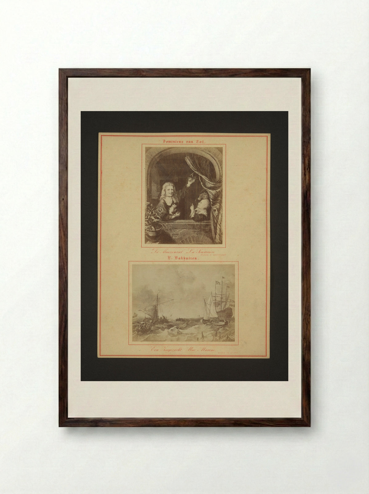Kinderen met een muizenval - Domenicus van Tol - Framed Print Dark Wood
