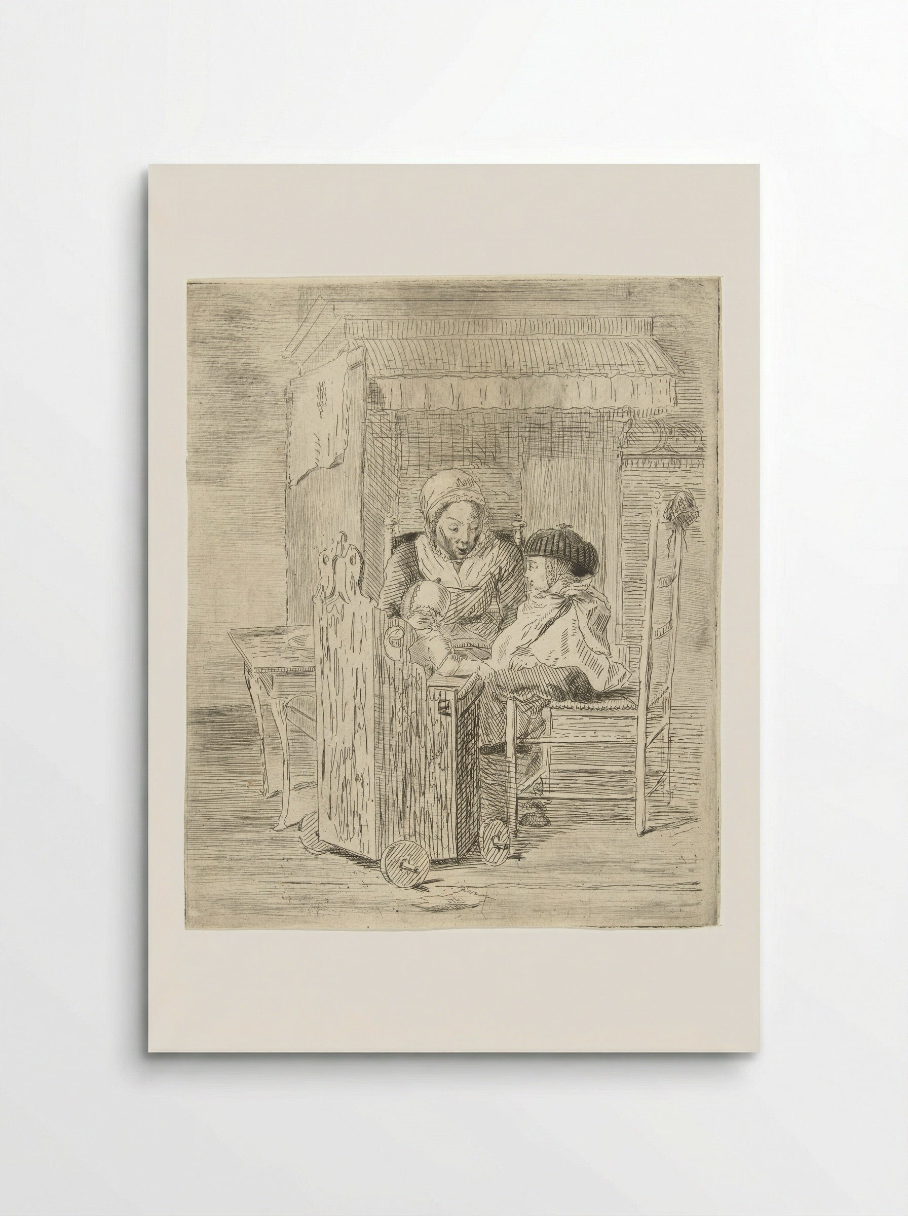 Kindermeid met twee kinderen - Louis Bernard Coclers - Poster