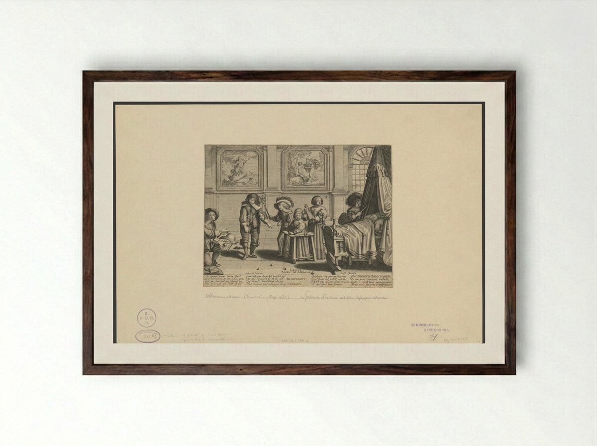 Kindertijd (Childhood) - Abraham Bosse - Framed Print Dark Wood