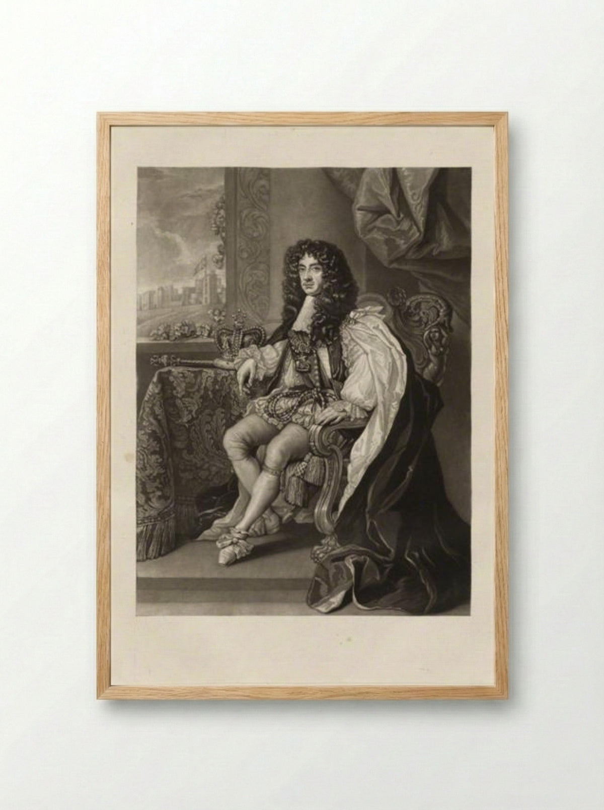 King Charles II - Charles Turner - Framed Print Wood
