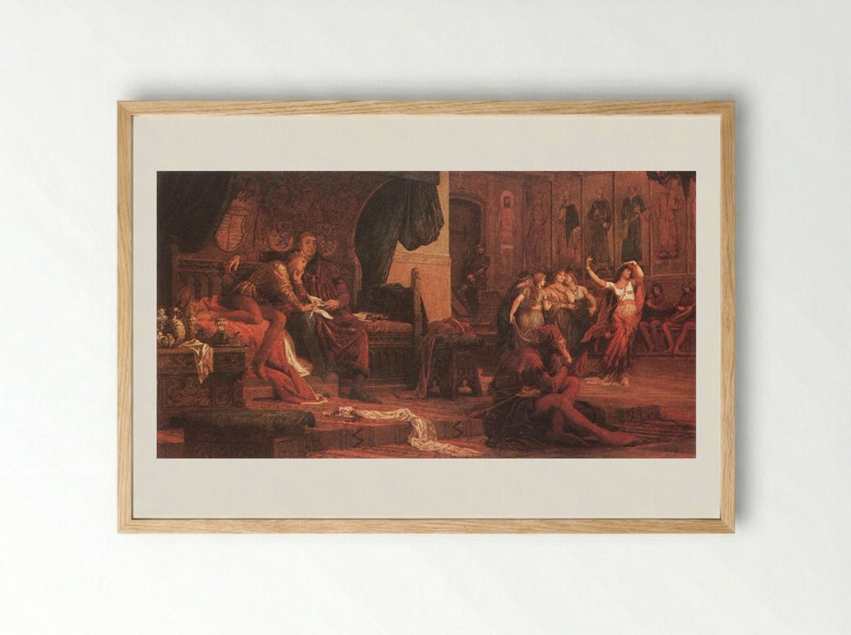 King László V and Ulrik Cillei - Bertalan Székely - Framed Print Wood