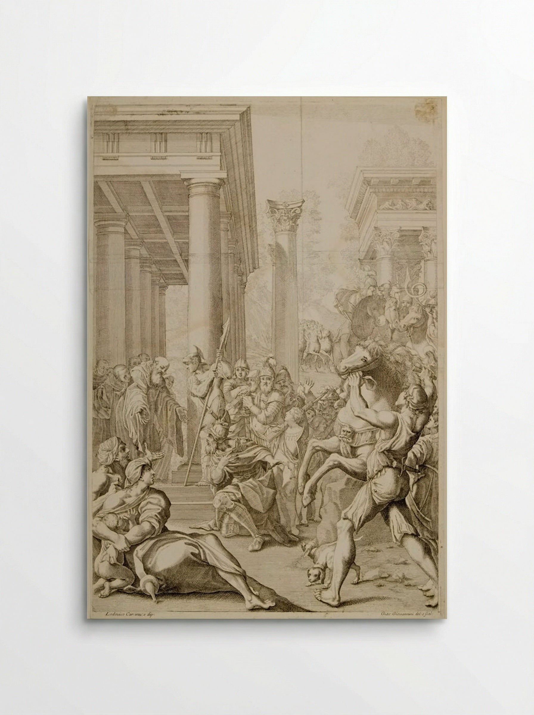 King Totila Visits Saint Benedict - Jacopo Maria Giovannini - Poster