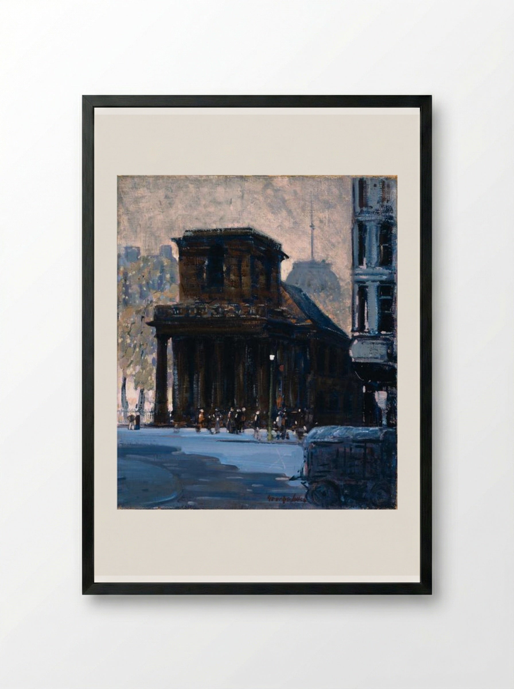 King's Chapel, Boston - George Luks - Framed Print Black