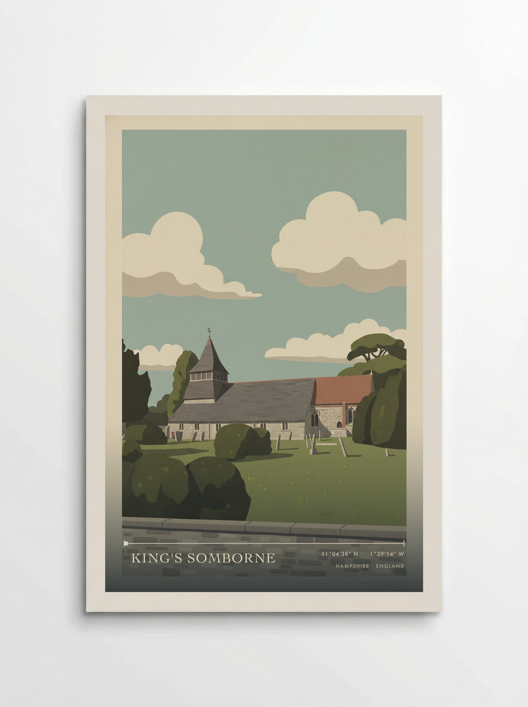 King's Somborne Hampshire England Travel Poster - Poster