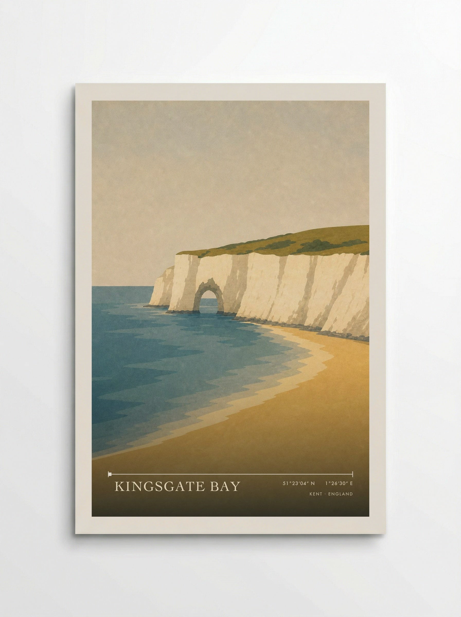 Kingsgate Bay Kent Travel Poster - Poster