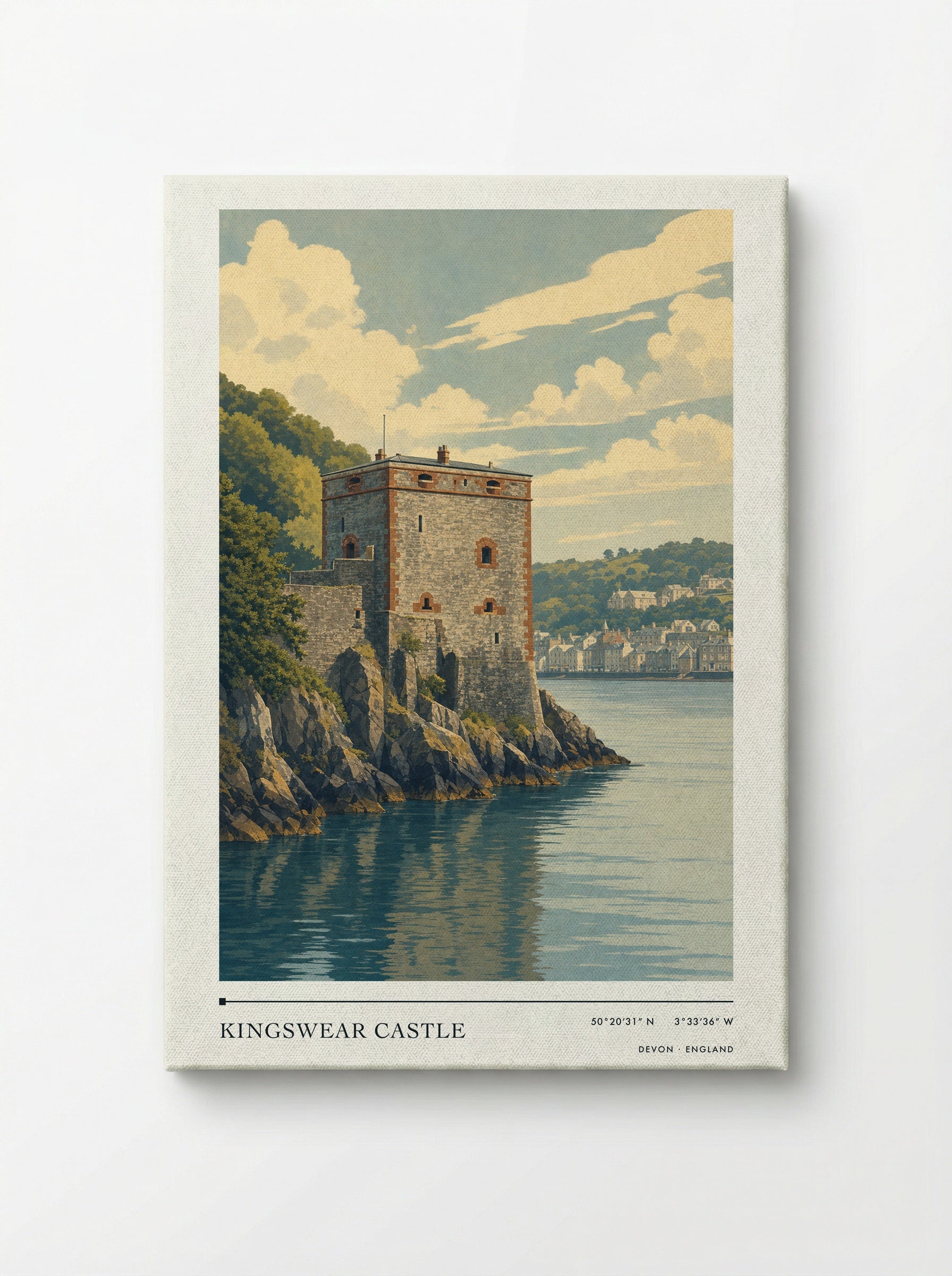 Kingswear Castle Devon England Travel Poster - Canvas