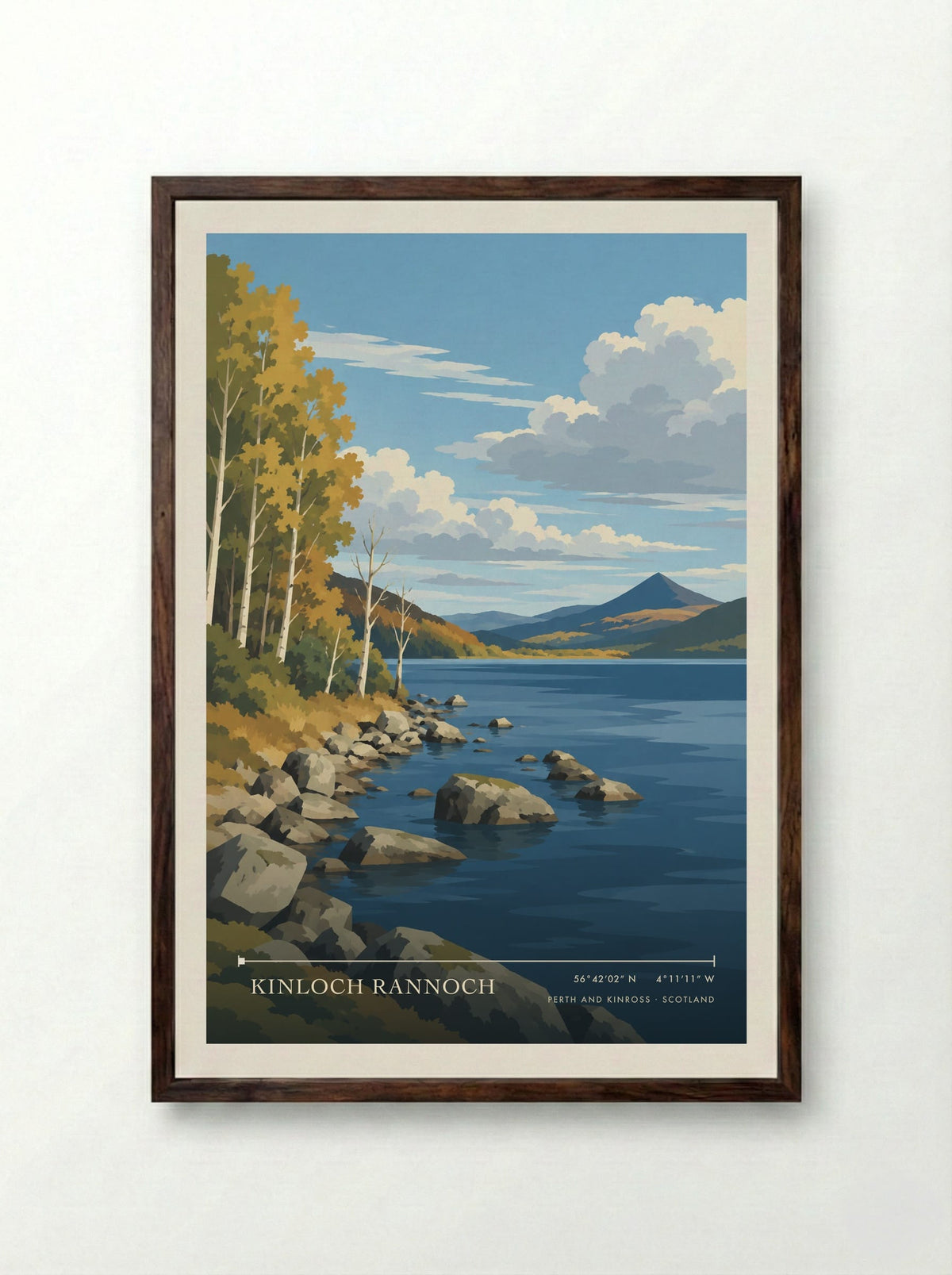 Kinloch Rannoch, Perth and Kinross | Travel Poster - Framed Print Dark Wood