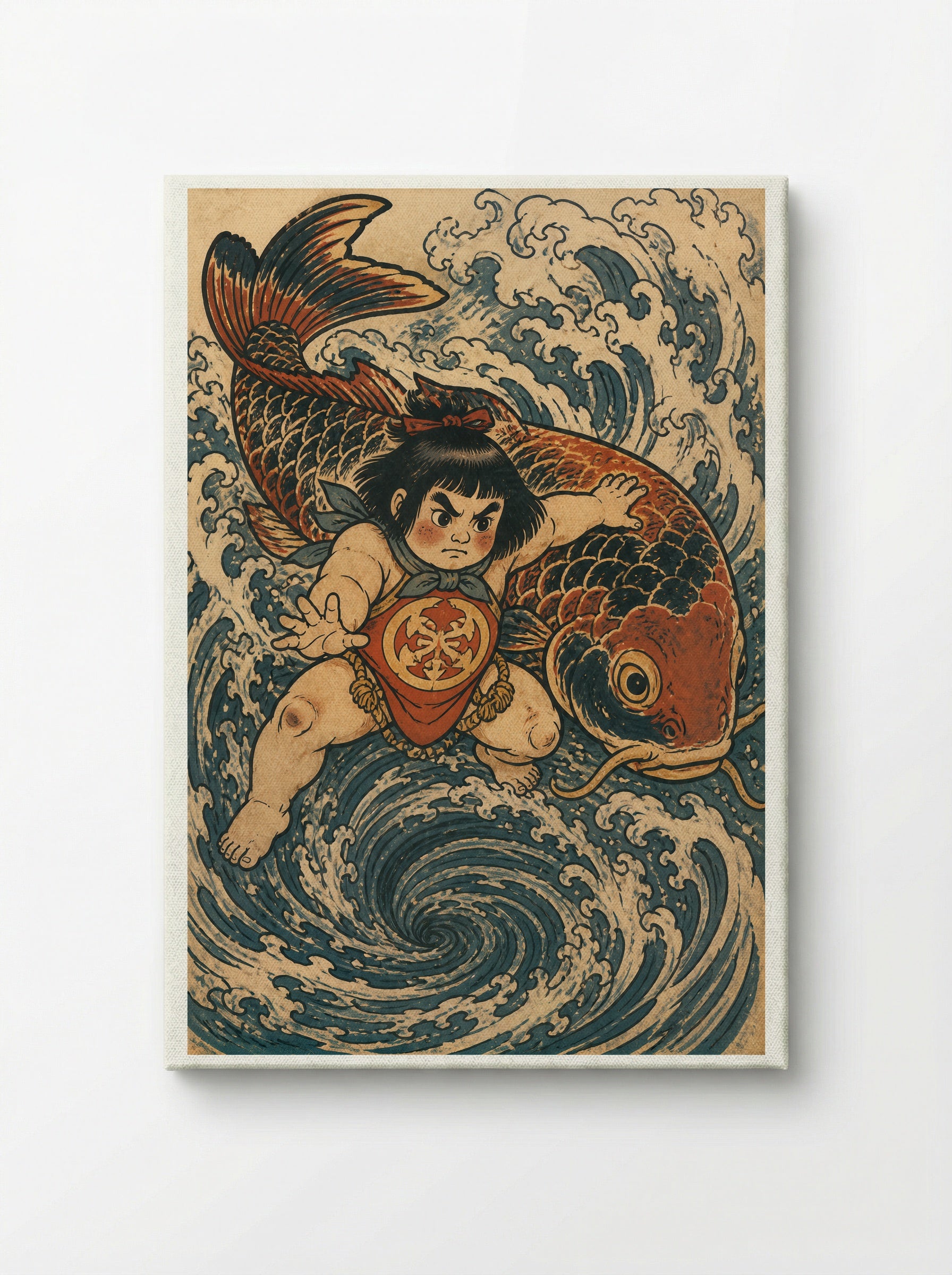 Kintaro and the Giant Carp: Returning to the Current - Canvas