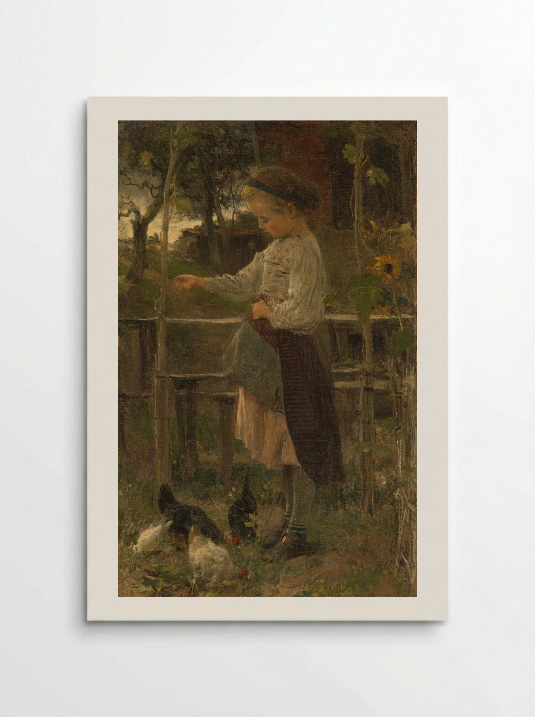 Kippetjes voeren (Feeding the Chickens) - Jacob Maris - Poster