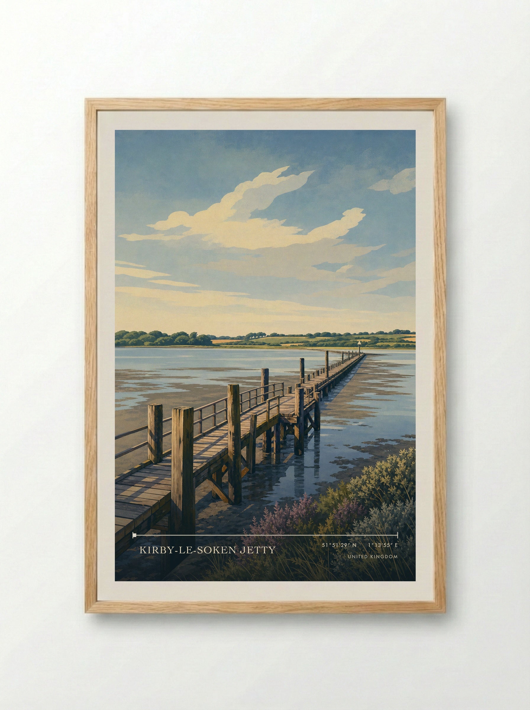 Kirby-Le-Soken Jetty United Kingdom Travel Poster - Framed Print Wood