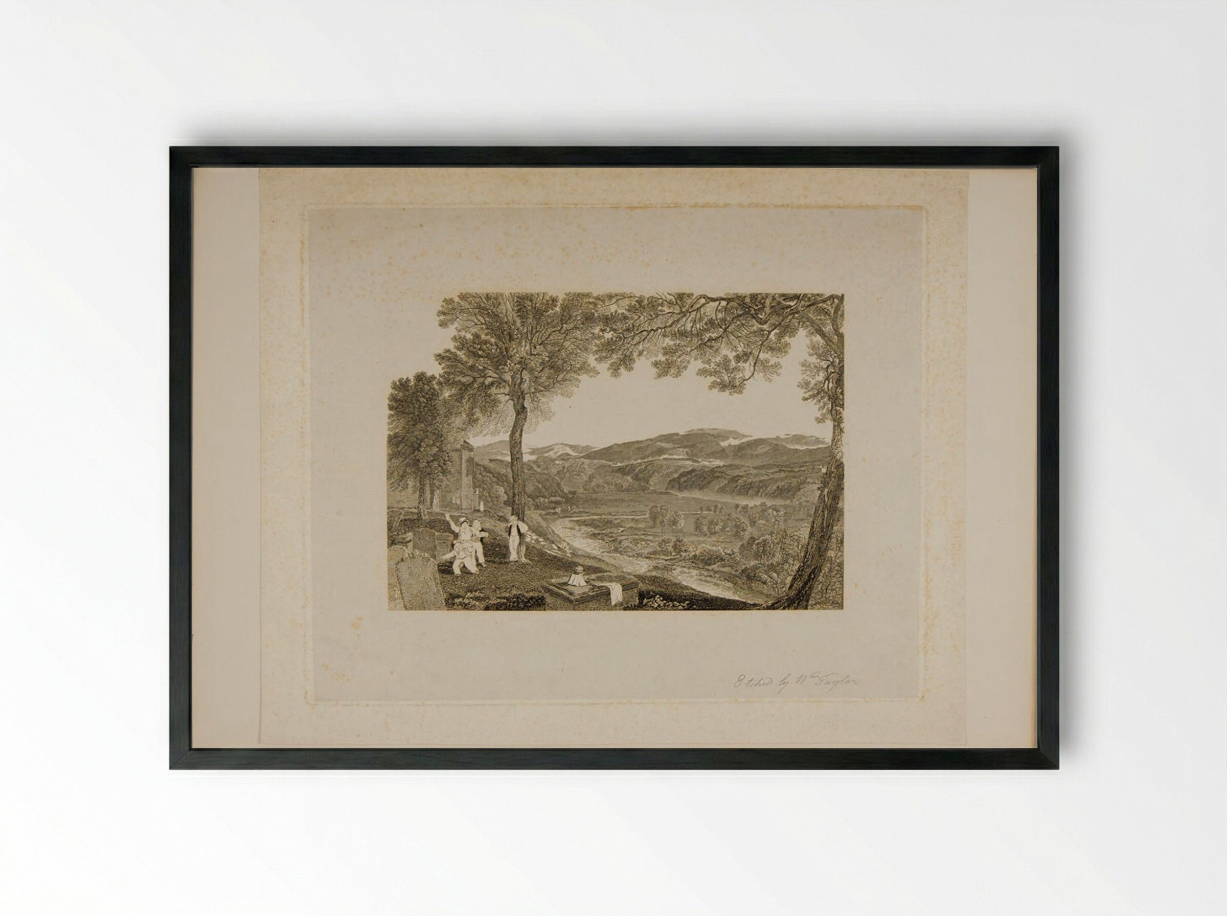 Kirby Lonsdale Churchyard - Charles Heath - Framed Print Black