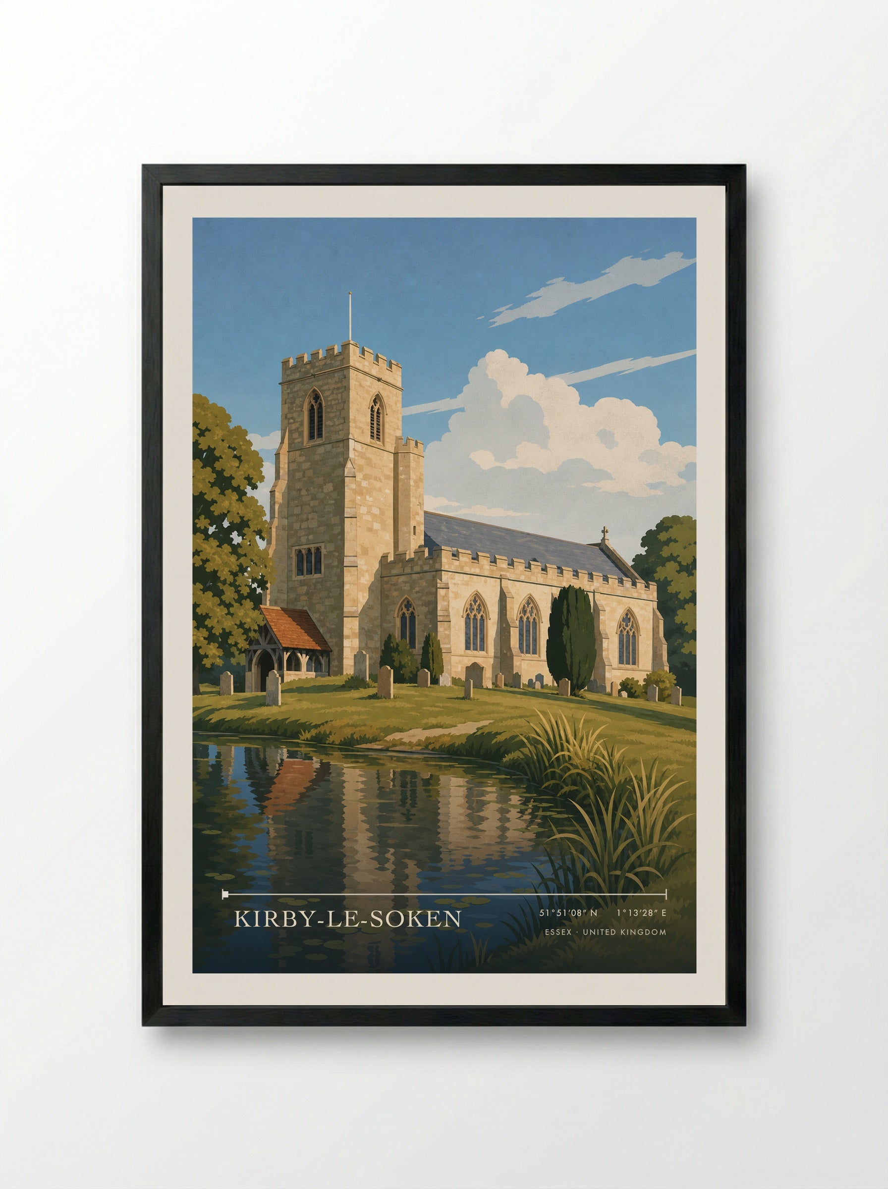 Kirby-le-Soken Essex United Kingdom Travel Poster - Framed Print Black