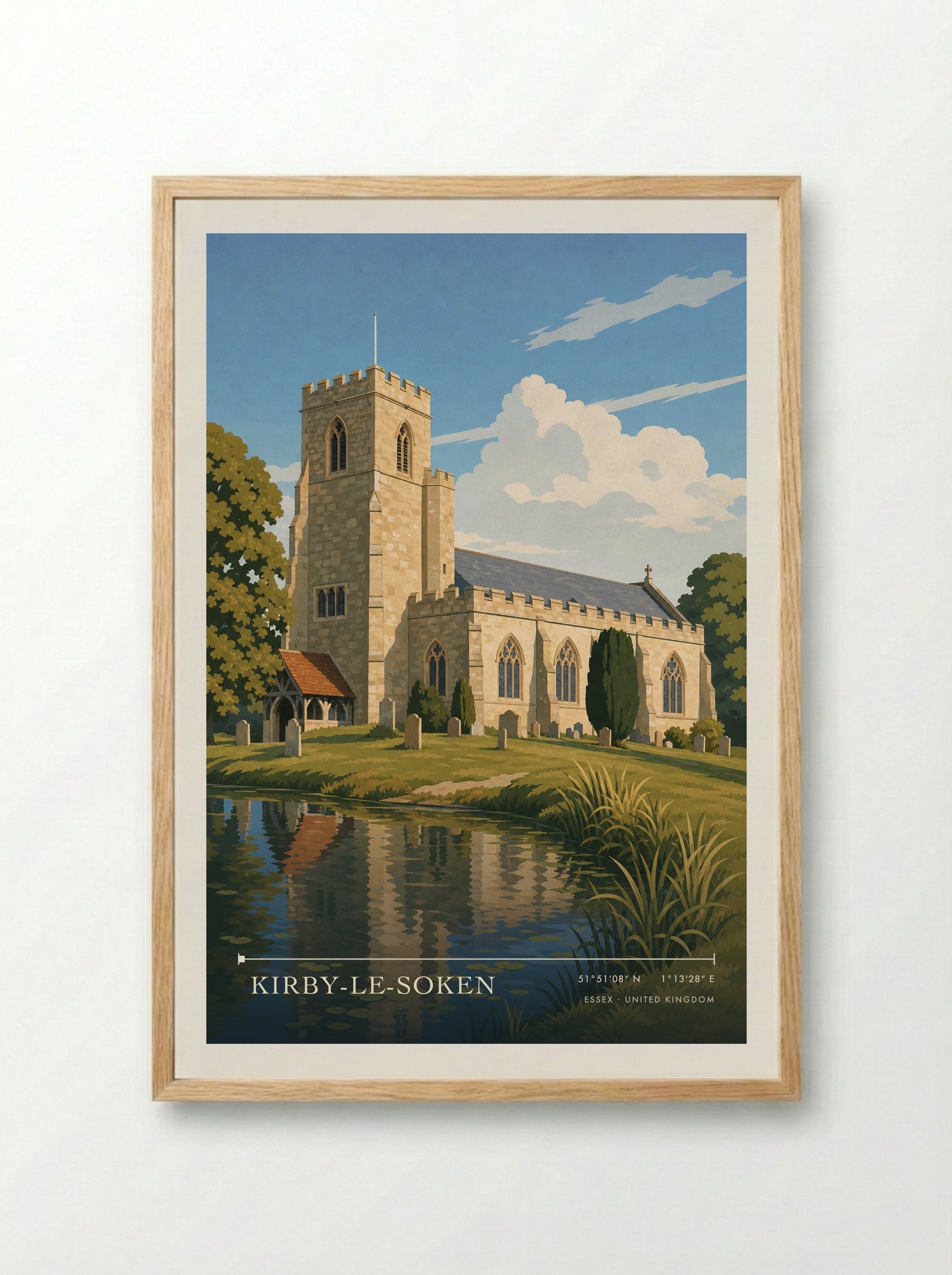 Kirby-le-Soken Essex United Kingdom Travel Poster - Framed Print Wood
