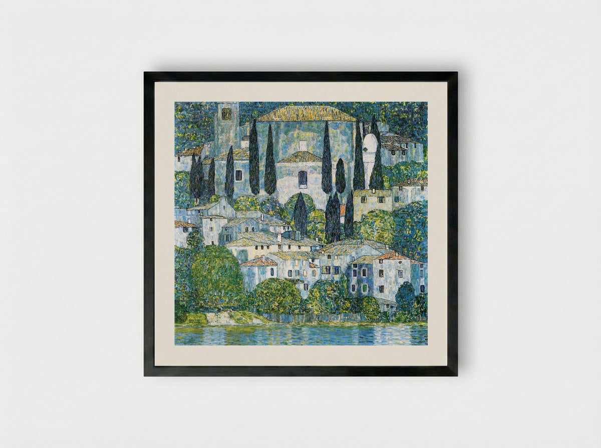 Kirche in Cassone - Gustav Klimt - Framed Print Black