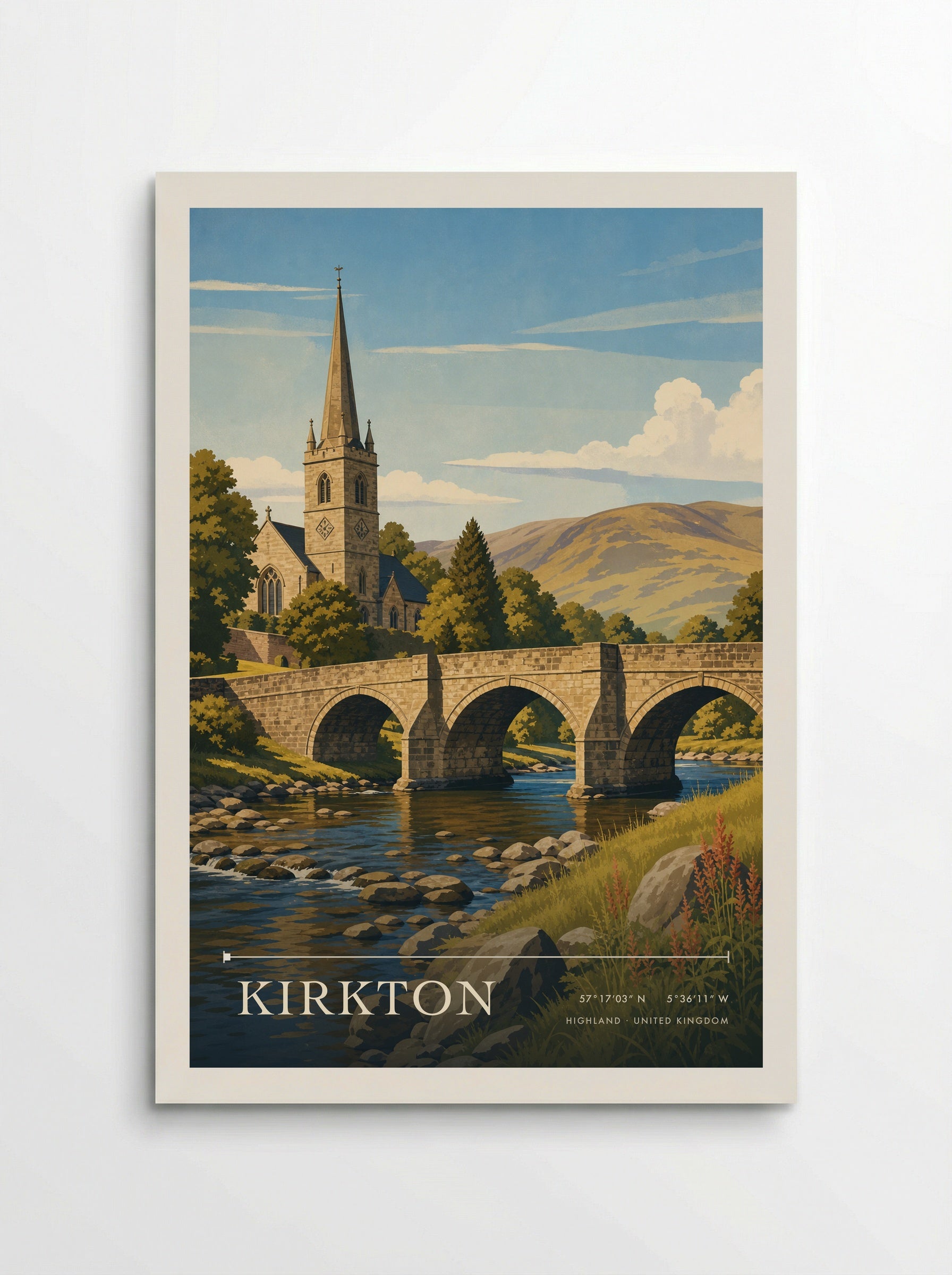 Kirkton Highland United Kingdom Travel Poster - Poster