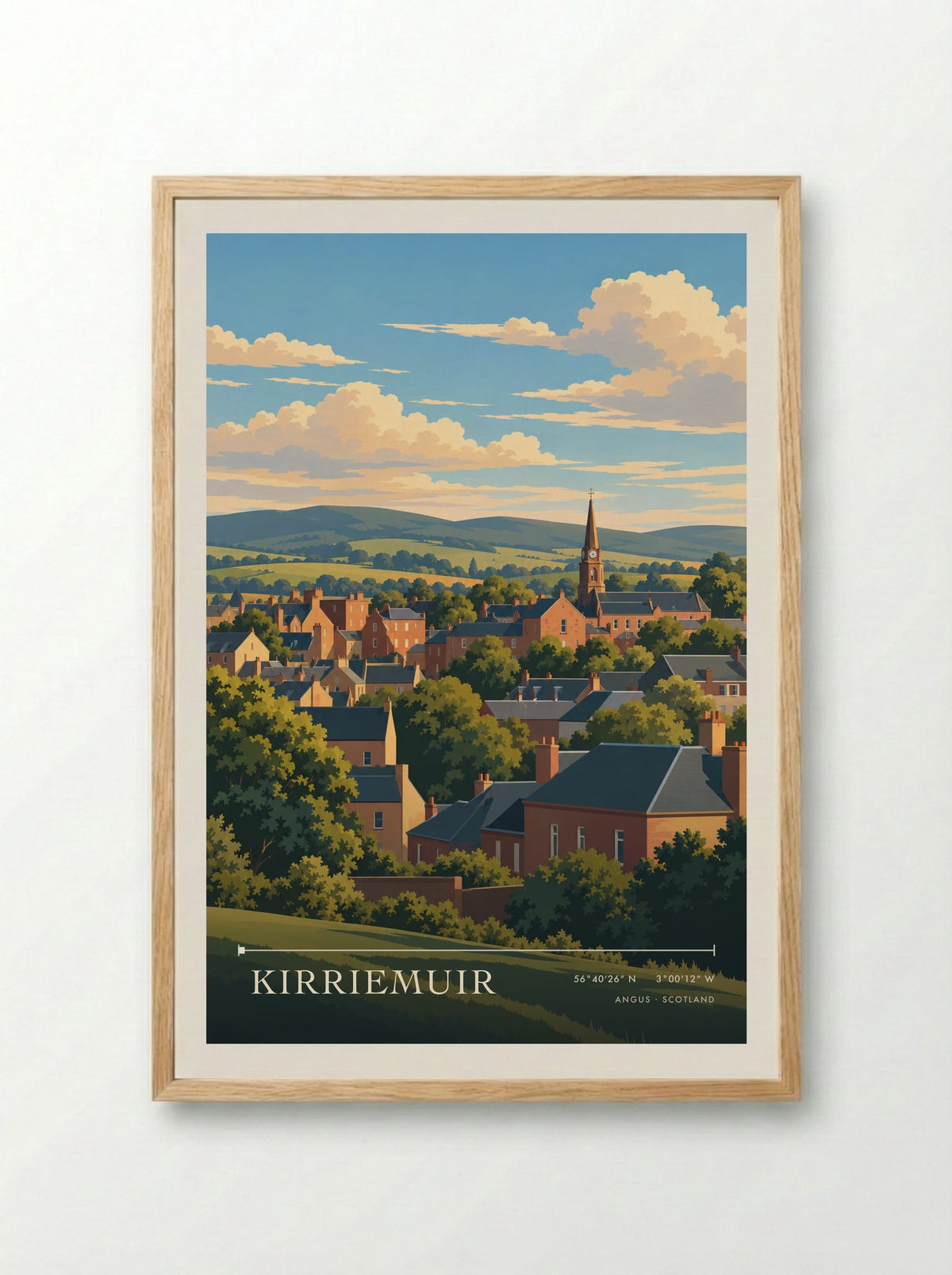Kirriemuir, Angus | Travel Poster - Framed Print Wood