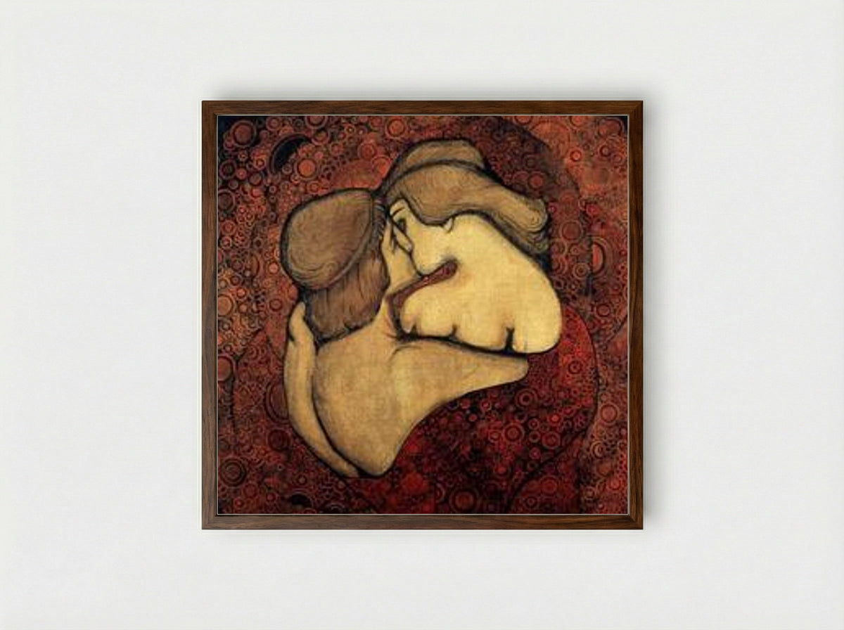 Kiss - Vsevolod Maksymovych - Framed Print Dark Wood