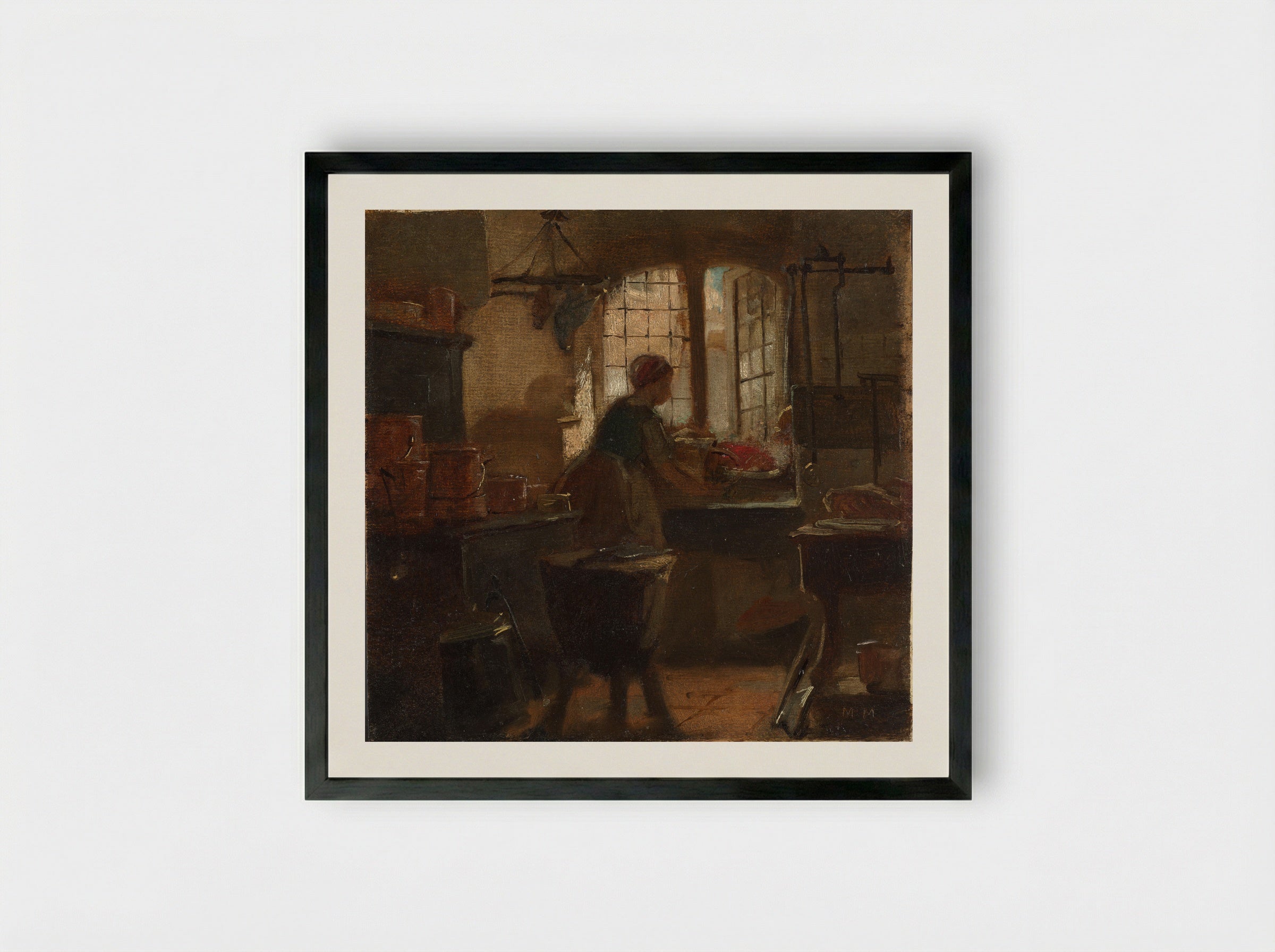 Kitchen - Matthijs Maris - Framed Print Black