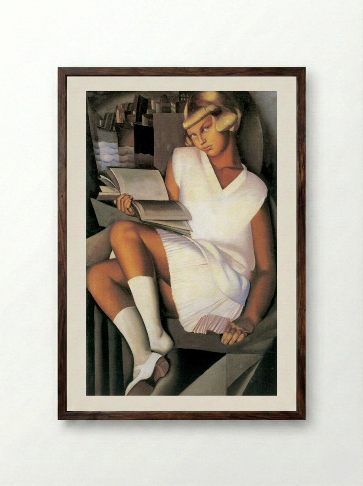 Kizette in Pink - Tamara de Lempicka - Framed Print Dark Wood