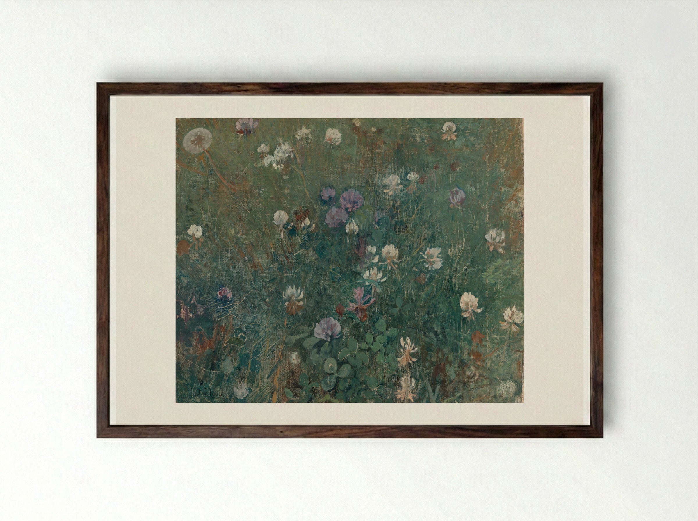Klaverbloemen - Jac van Looij - Framed Print Dark Wood