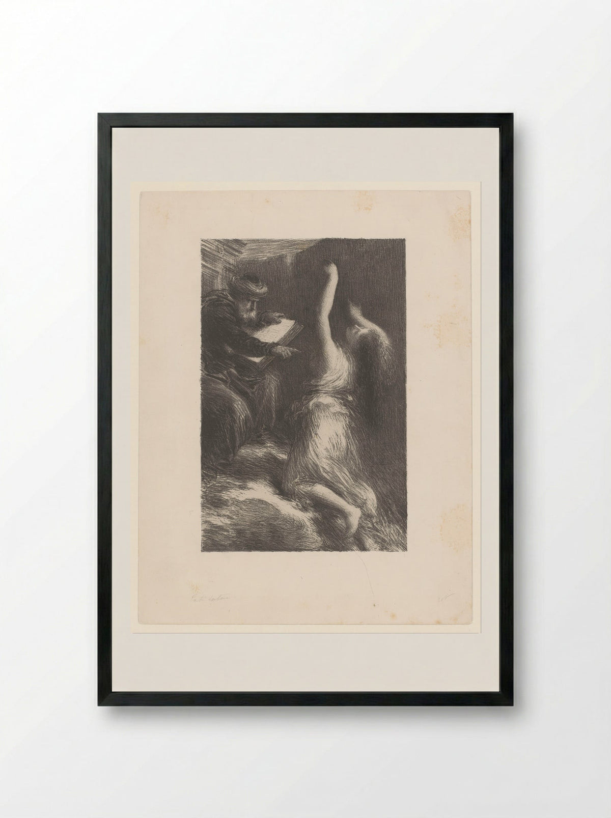 Klingsor Conjuring Kundry - Henri Fantin-Latour - Framed Print Black