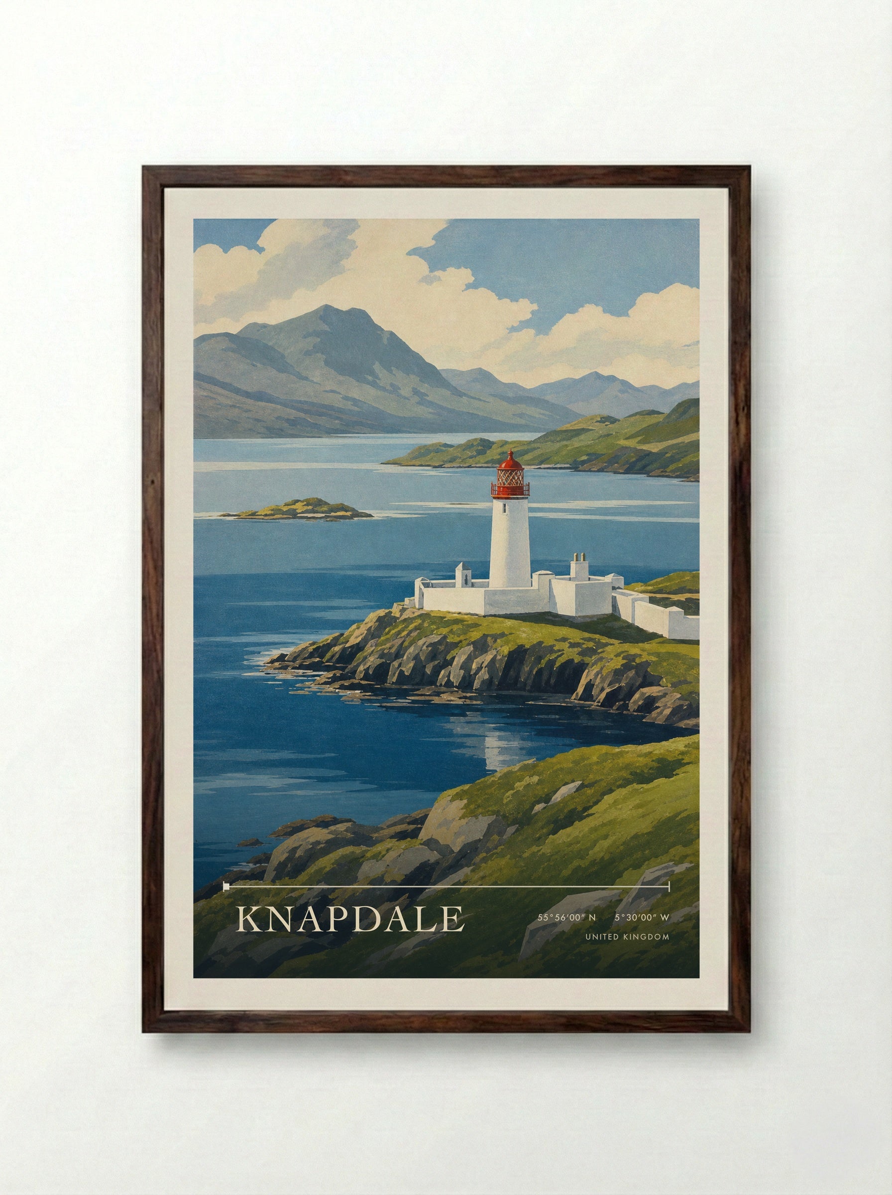 Knapdale United Kingdom Travel Poster - Framed Print Dark Wood