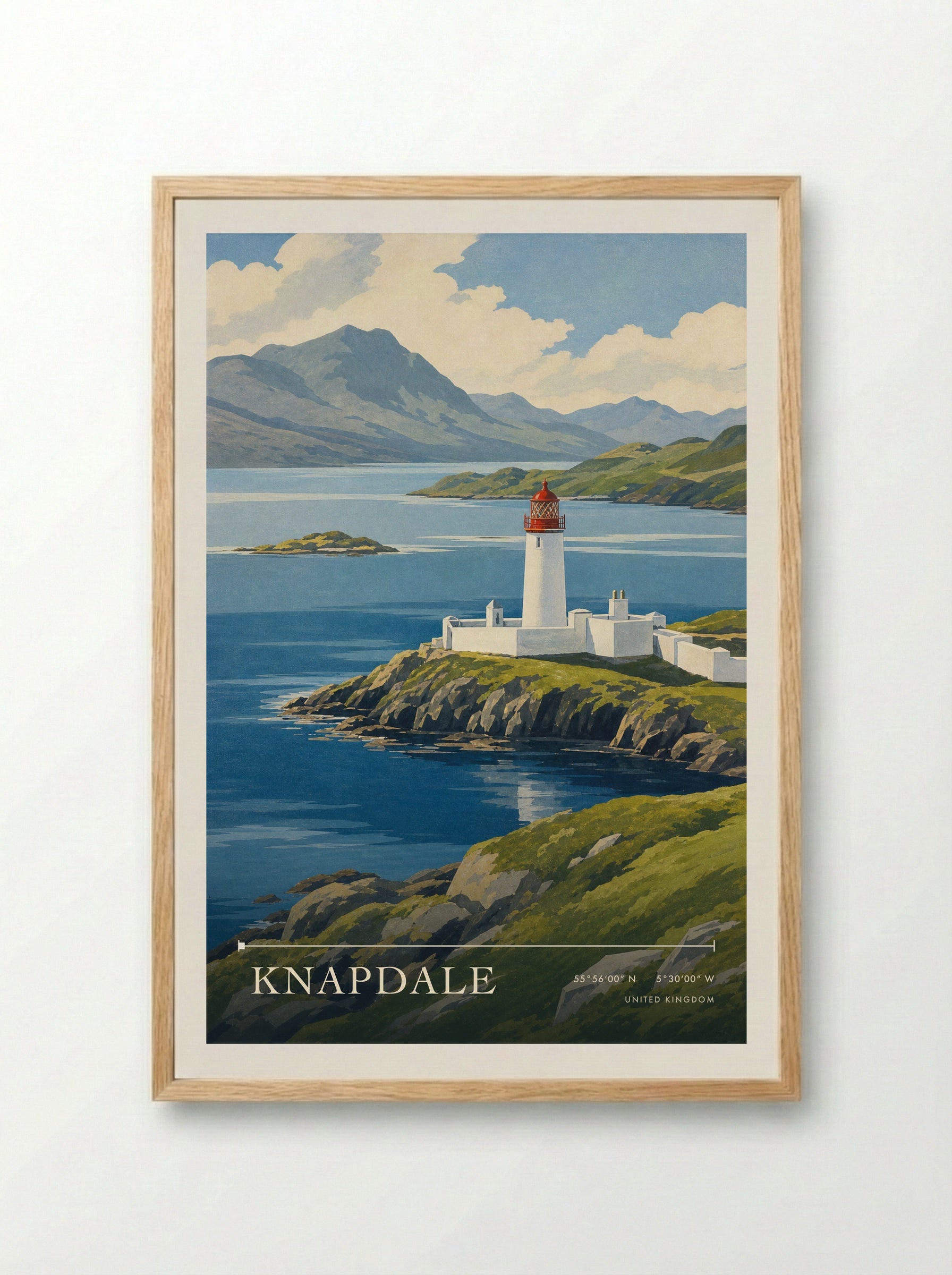 Knapdale United Kingdom Travel Poster - Framed Print Wood