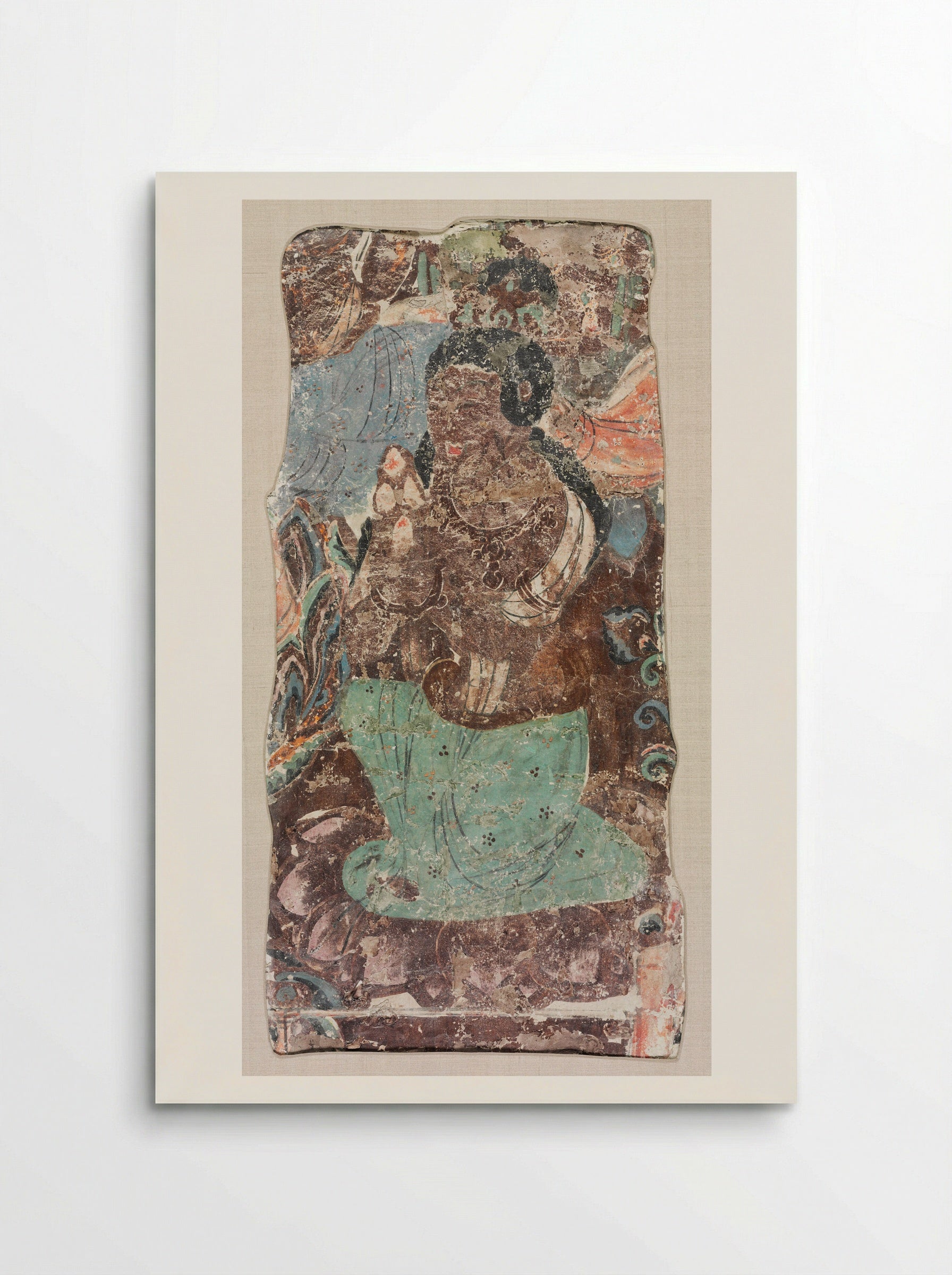 Kneeling Attendant Holding a Triple Jewel - Unknown Artist - Poster