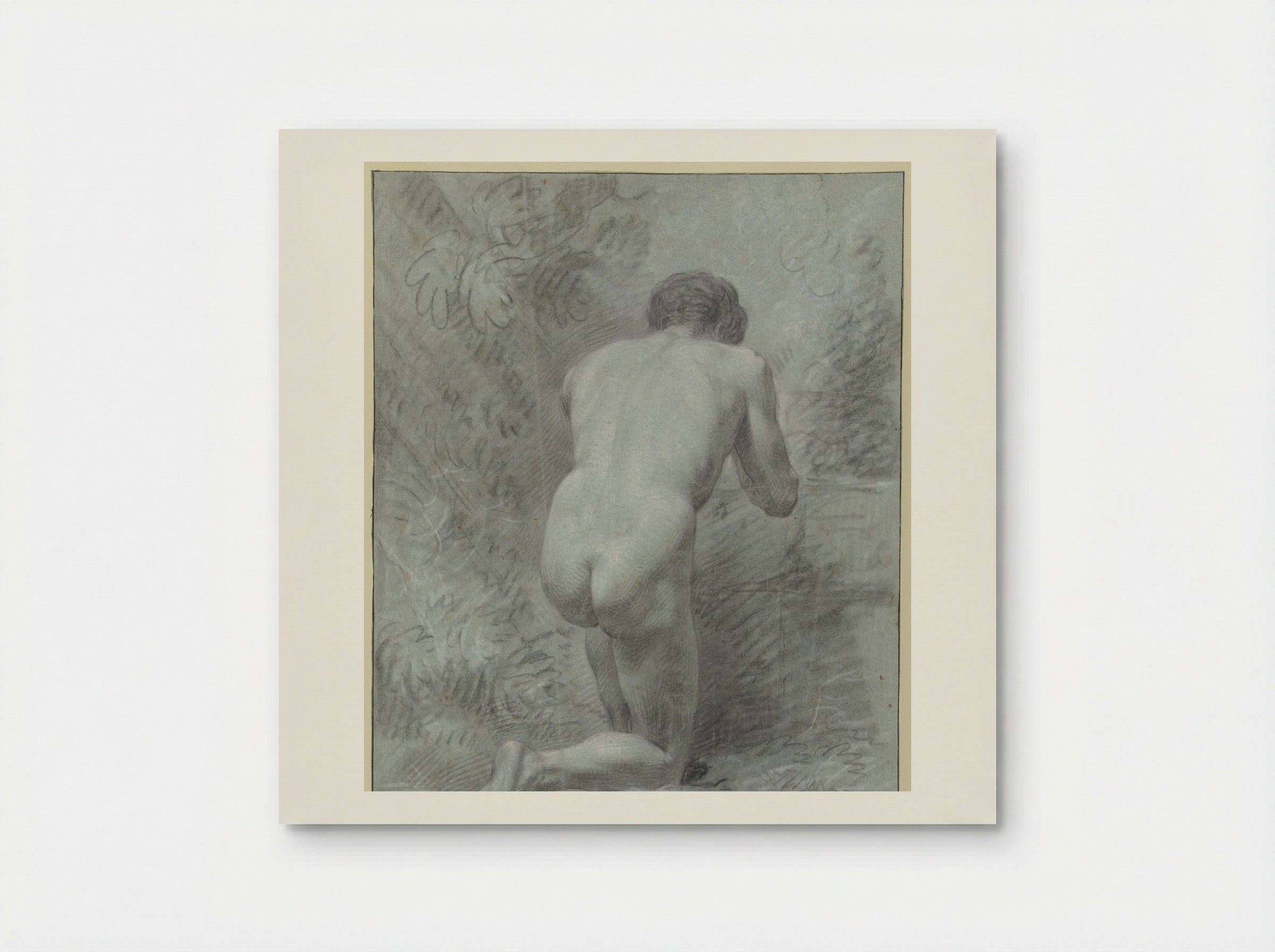 Kneeling Male Nude, Seen from the Back - Jean Grandjean - Poster