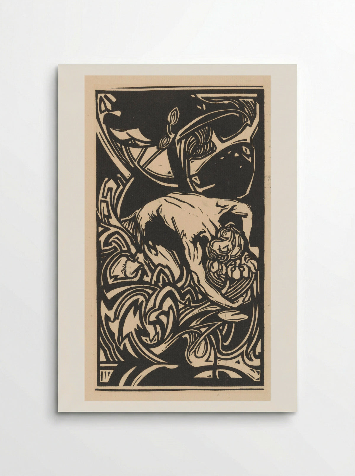 Knielende figuur tussen planten - Johannes Josephus Aarts - Poster