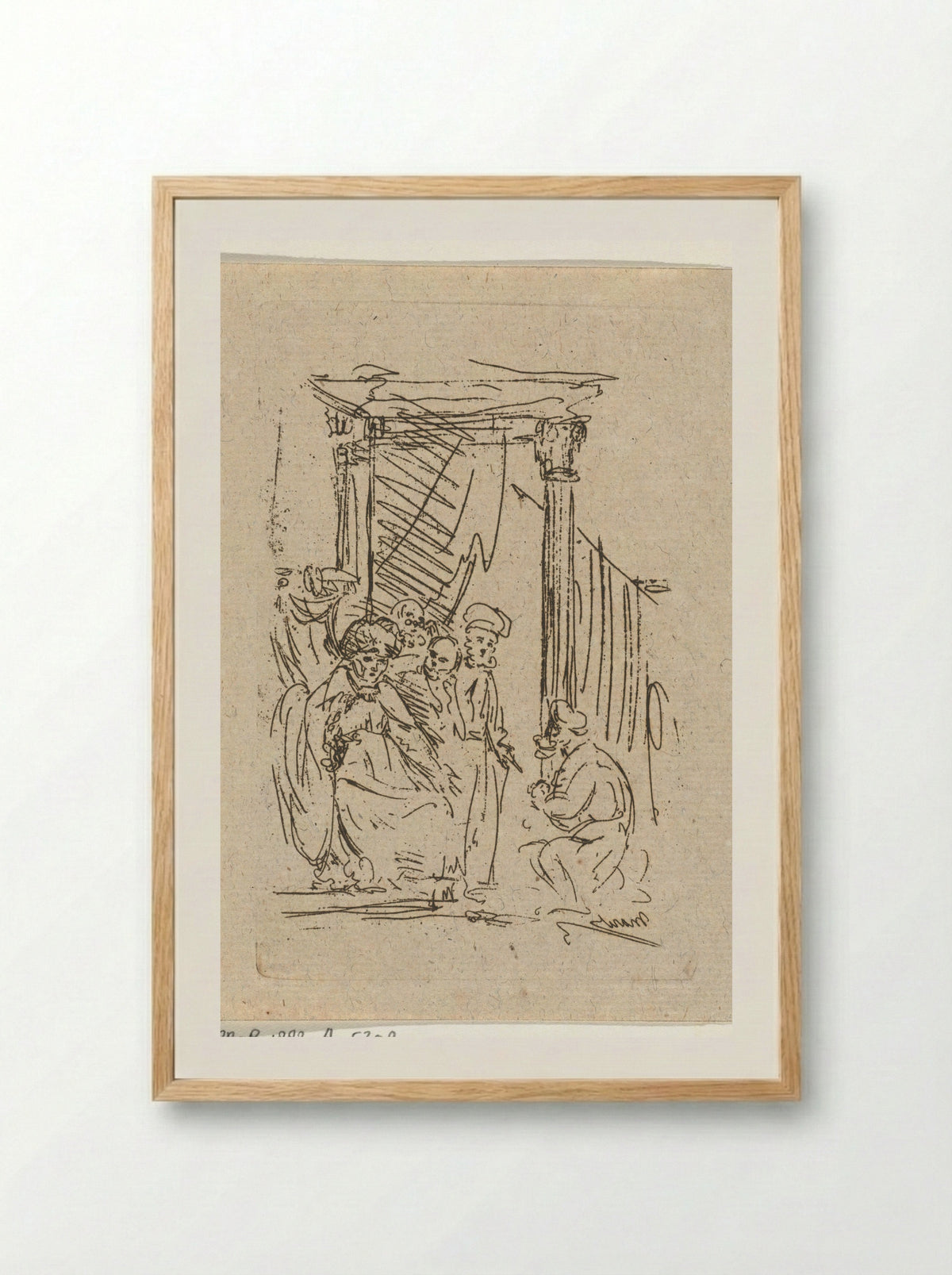 Knielende man voor een vorst - Jean Zacherie Mazel - Framed Print Wood