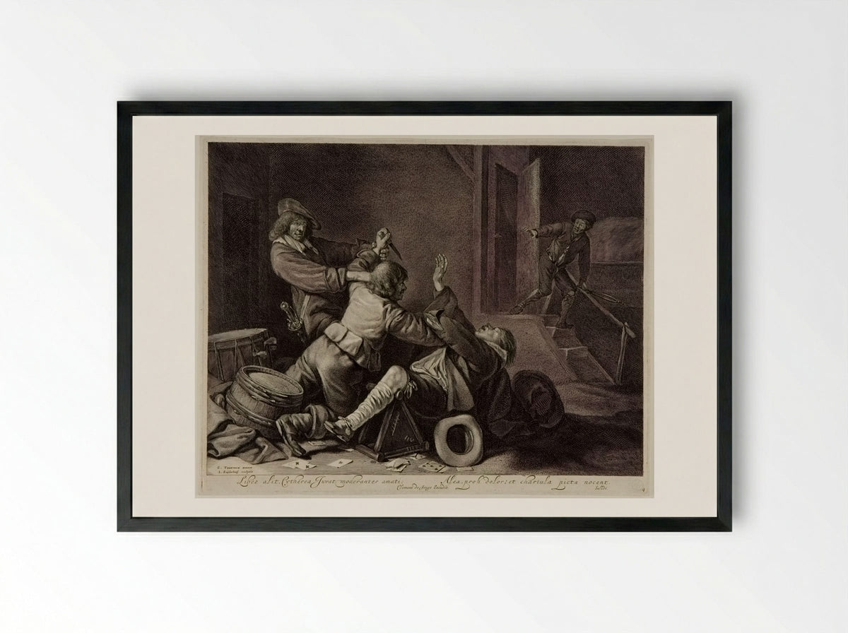Knife-Fighters - Jonas Suyderhoef - Framed Print Black